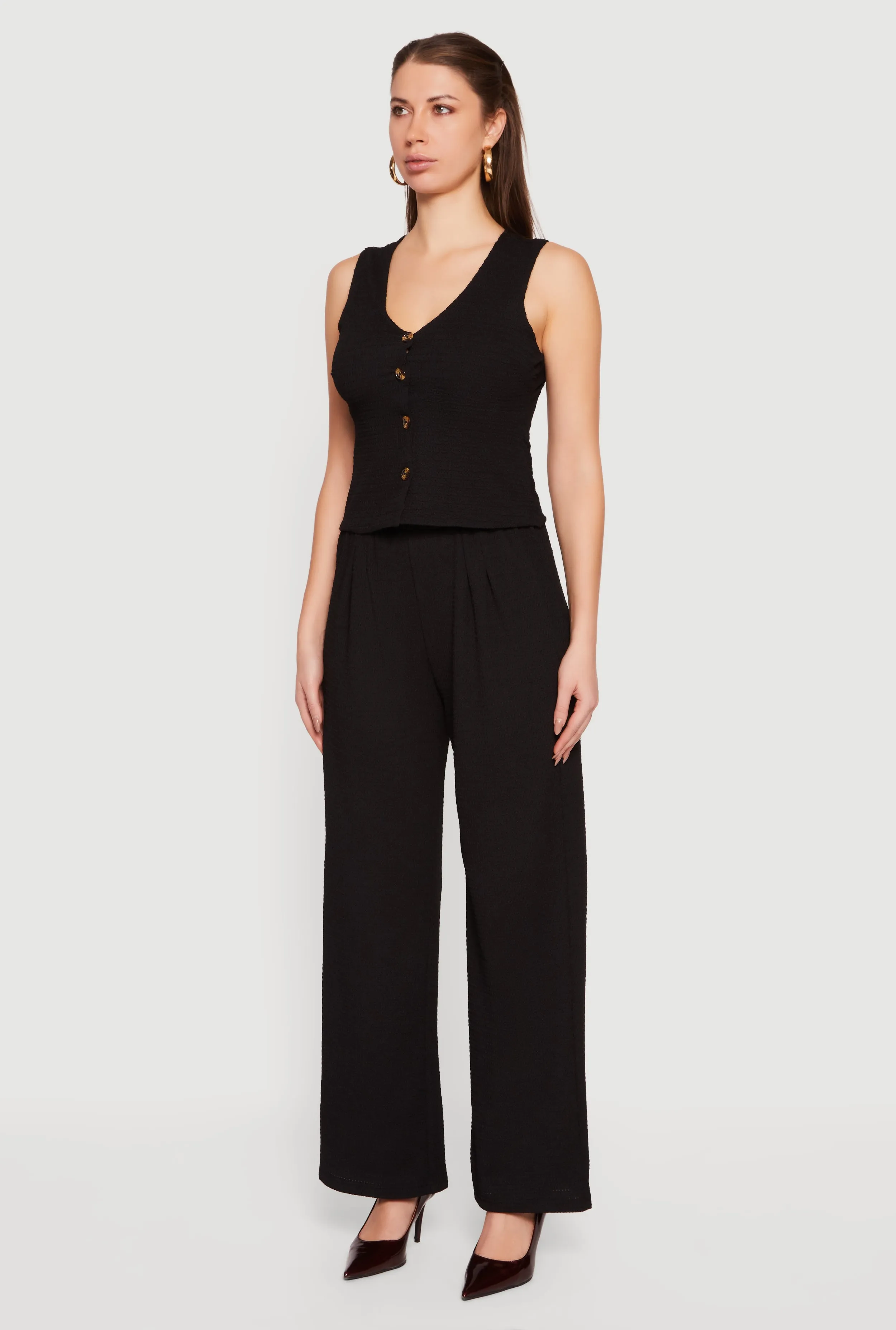 Textured Knit Button Front Vest sold by Rainbow product image thumbnail 5