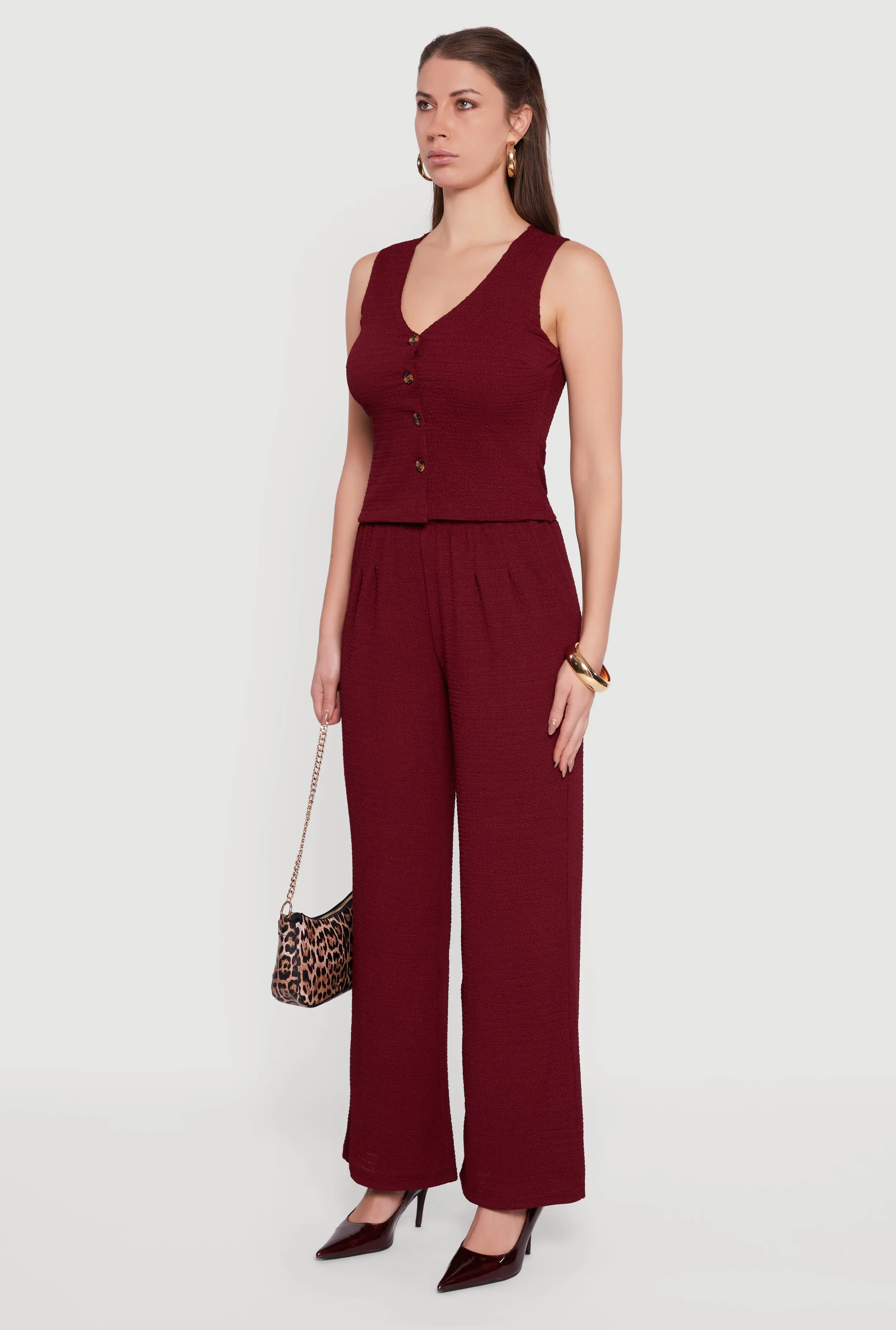 Textured Knit Button Front Vest sold by Rainbow product image thumbnail 5