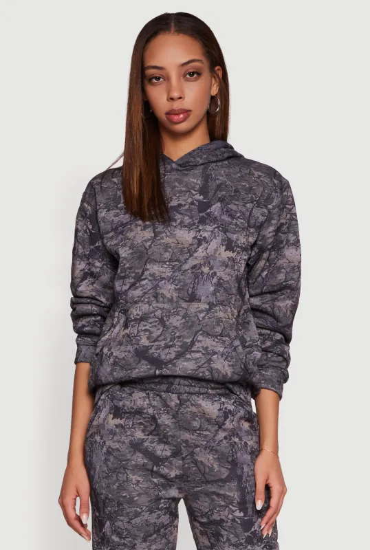 Hunter Camo Fleece Pullover Hoodie sold by Rainbow