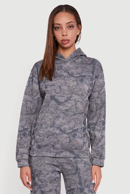 Hunter Camo Fleece Pullover Hoodie sold by Rainbow