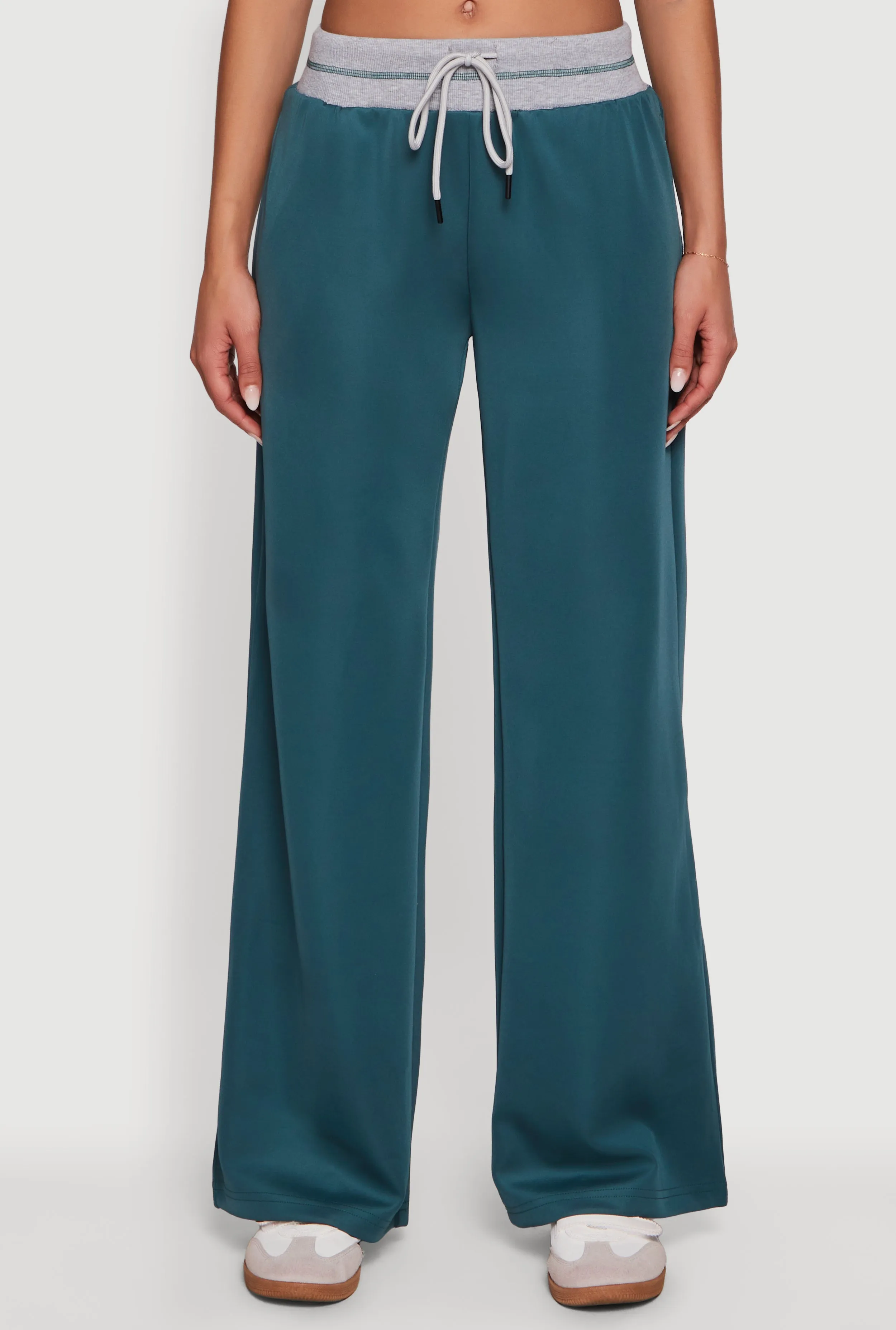 Drawstring Wide Leg Pants with Contrast Waistband sold by Rainbow product image thumbnail 3