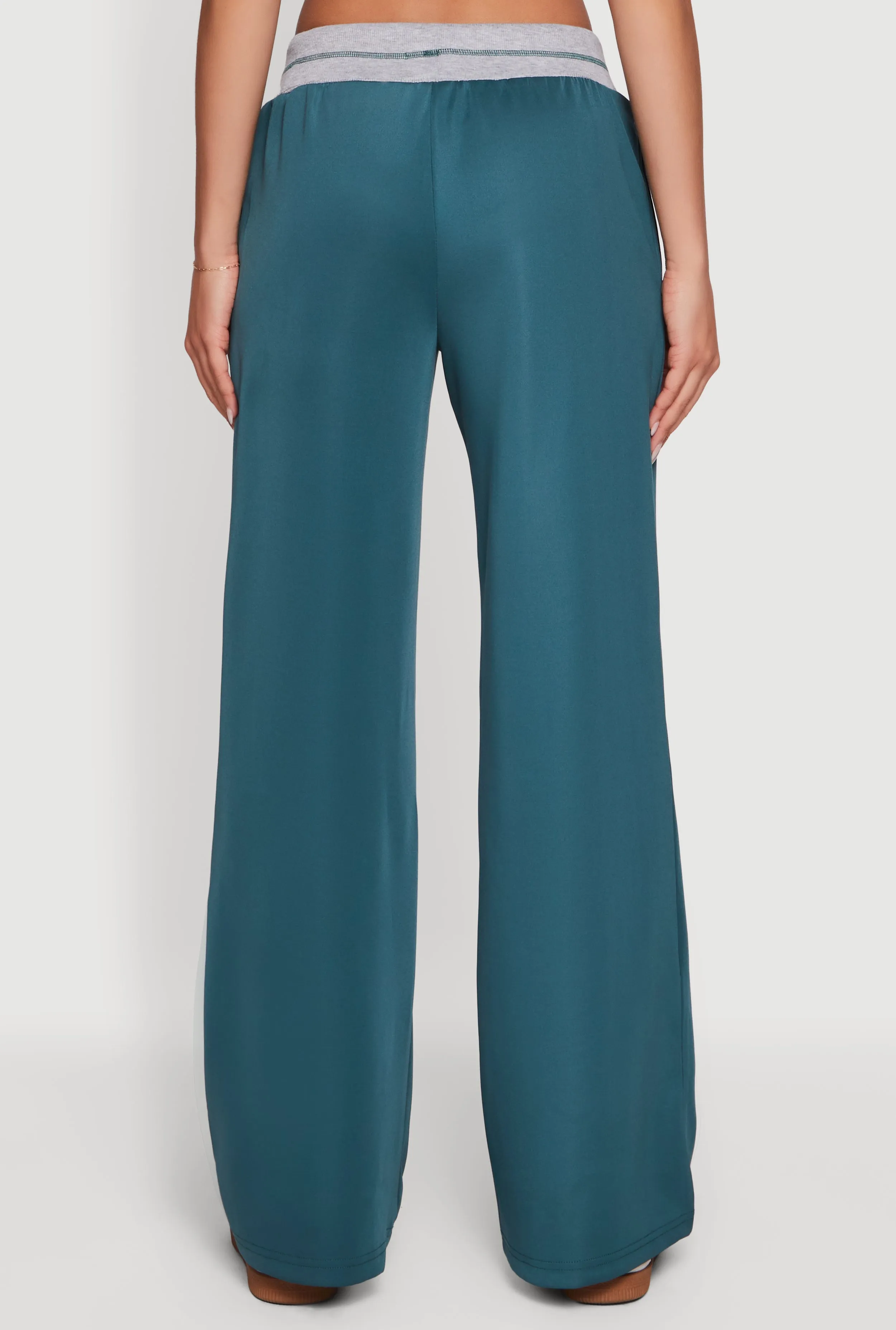 Drawstring Wide Leg Pants with Contrast Waistband sold by Rainbow product image thumbnail 5