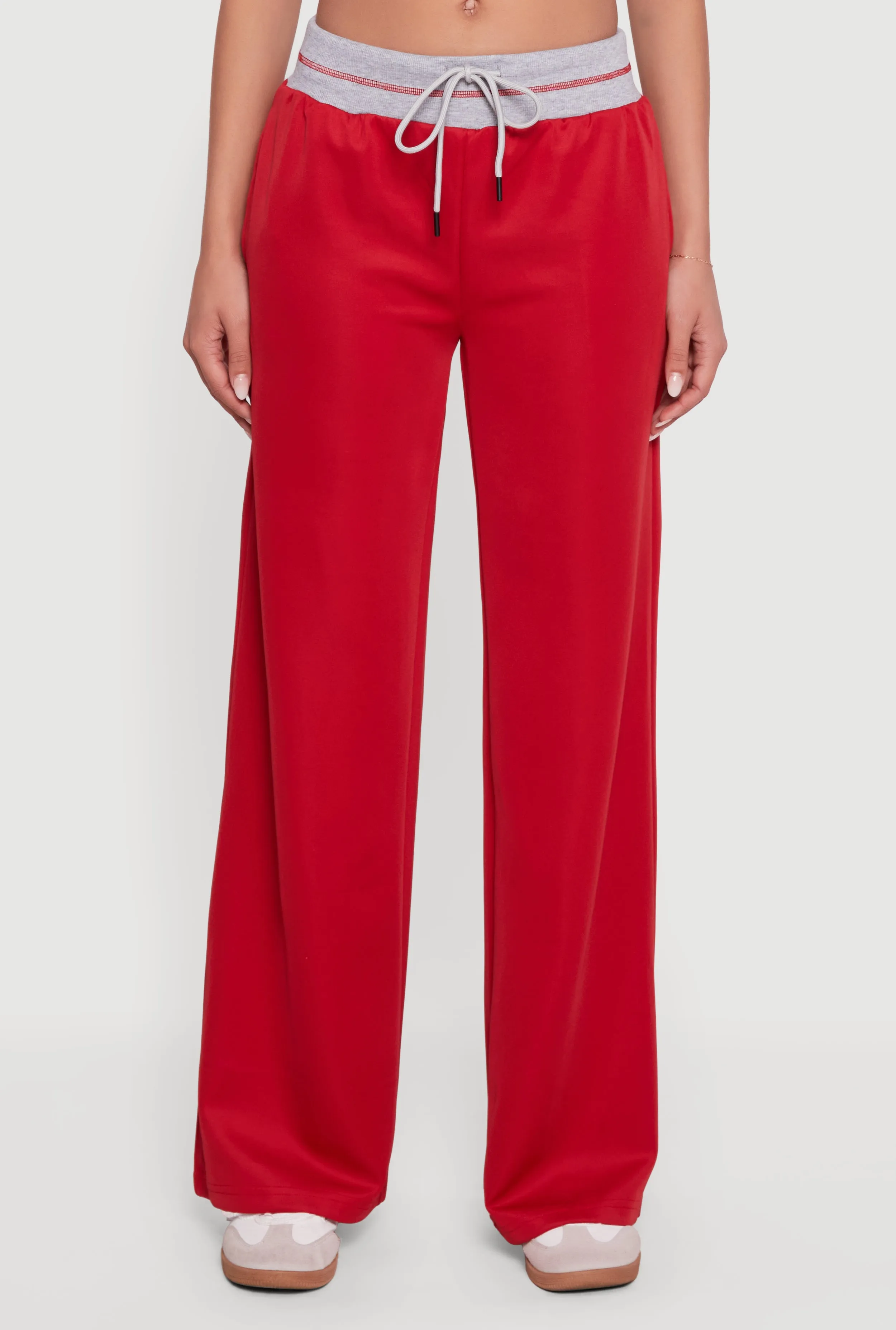Drawstring Wide Leg Pants with Contrast Waistband sold by Rainbow product image thumbnail 3