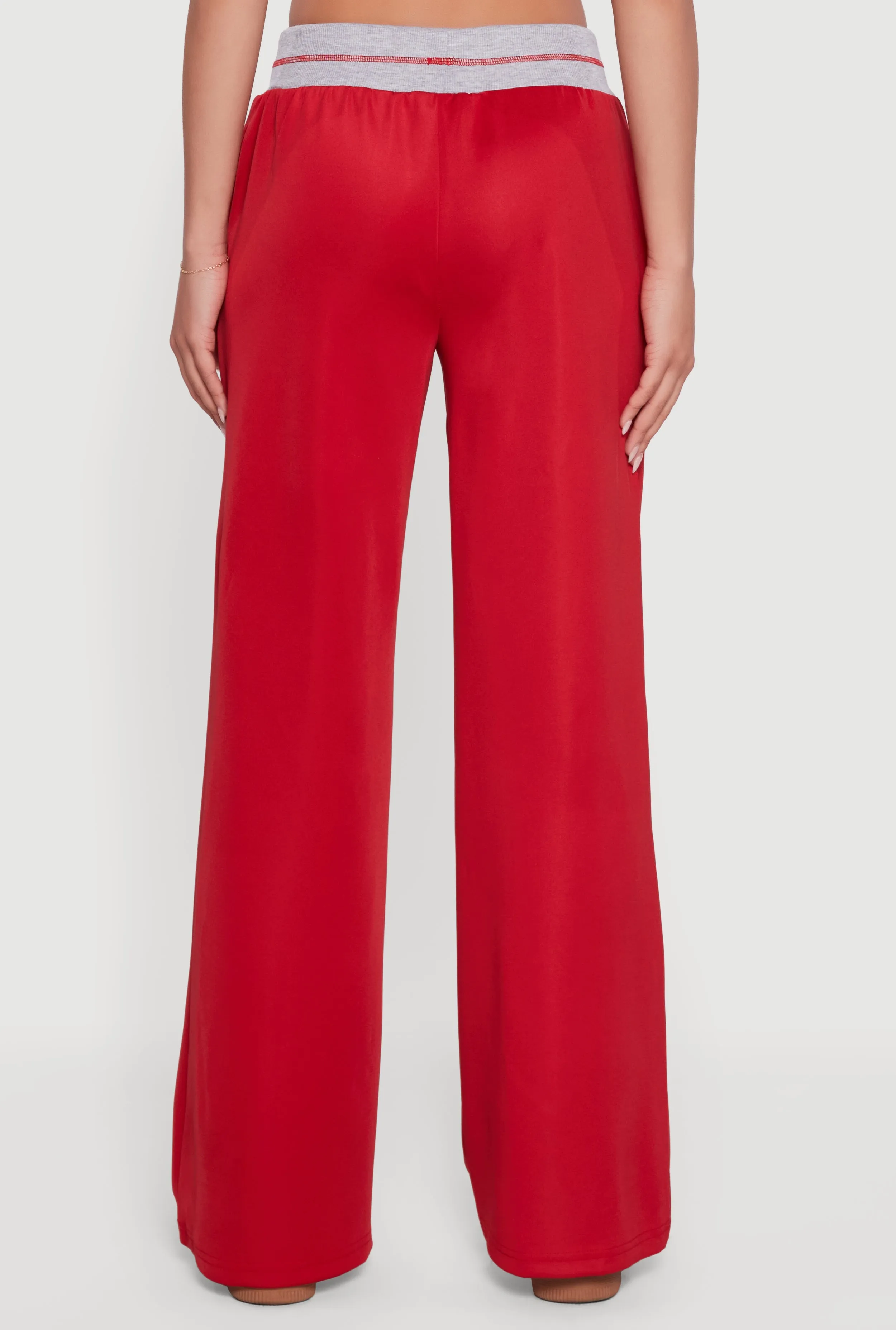 Drawstring Wide Leg Pants with Contrast Waistband sold by Rainbow product image thumbnail 5
