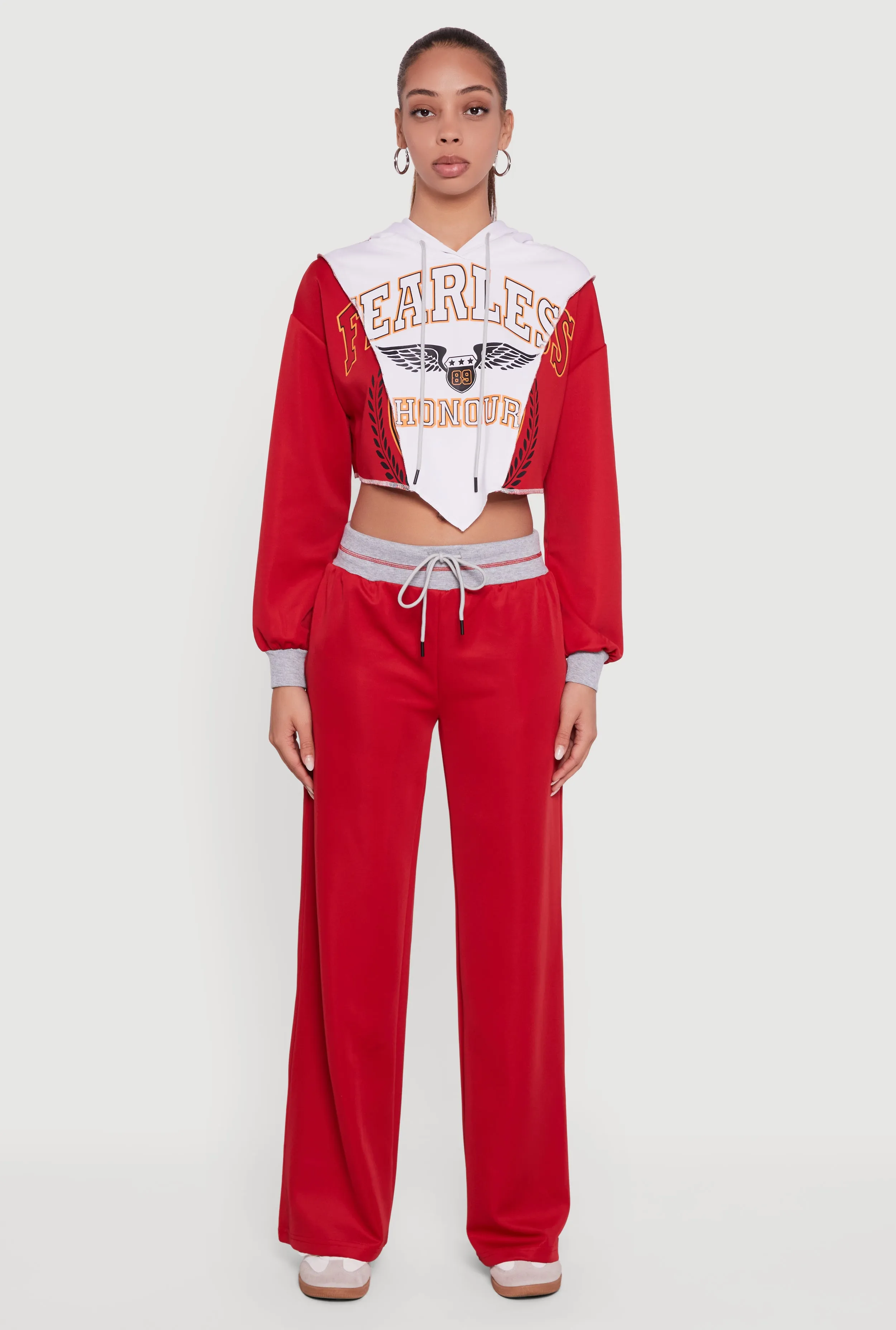 Drawstring Wide Leg Pants with Contrast Waistband sold by Rainbow product image thumbnail 2