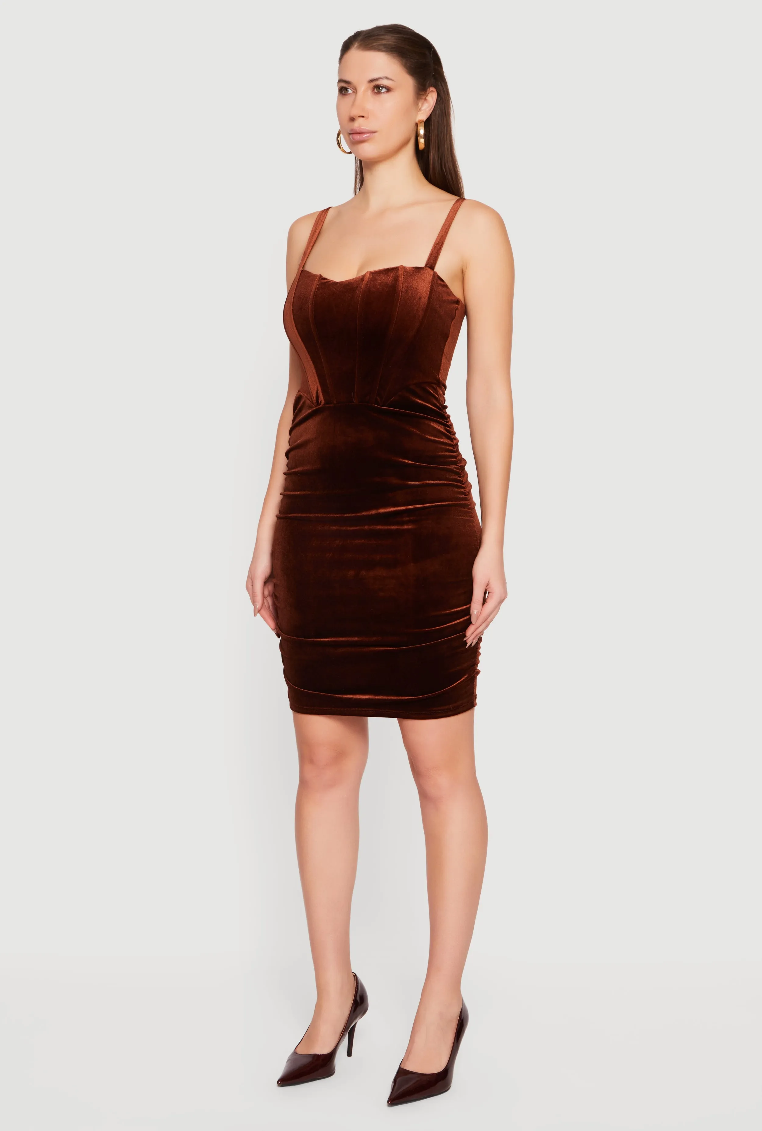 Velvet Ruched Corset Mini Dress sold by Rainbow product image thumbnail 3