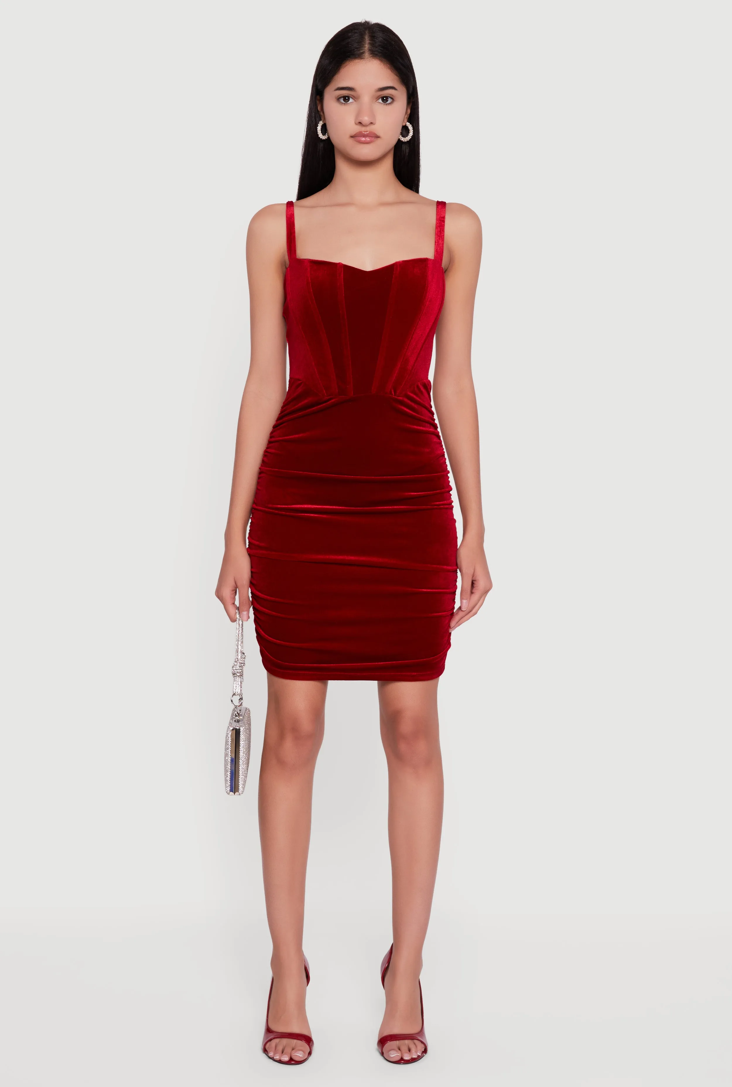 Velvet Ruched Corset Mini Dress sold by Rainbow product image thumbnail 2
