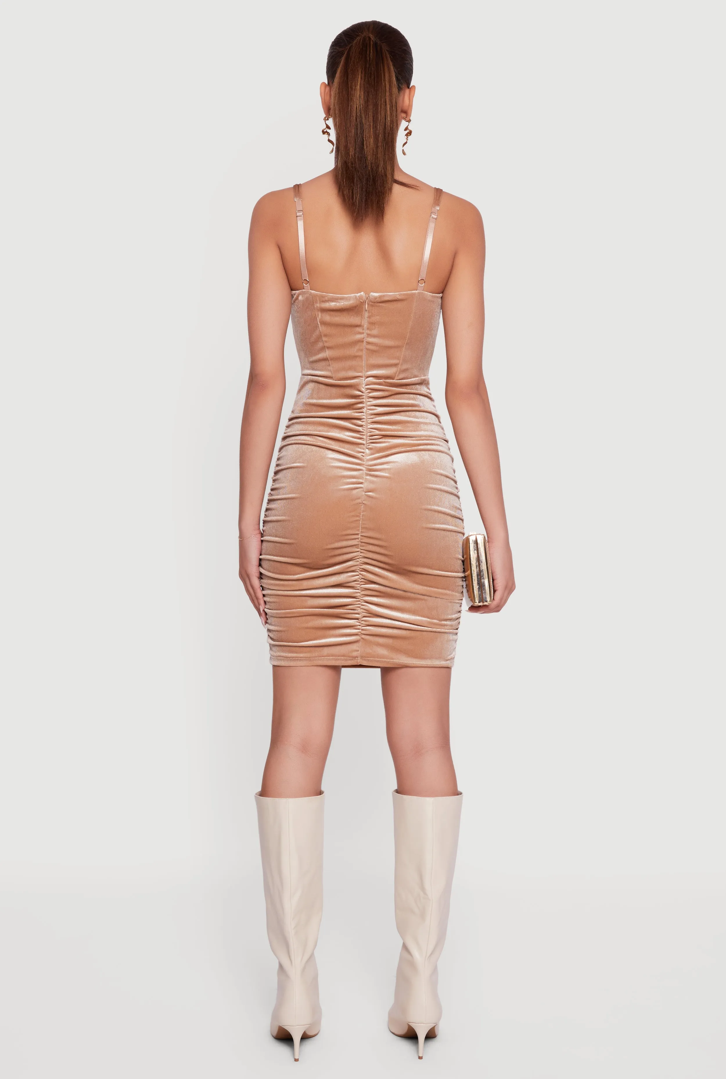 Velvet Ruched Corset Mini Dress sold by Rainbow product image thumbnail 5