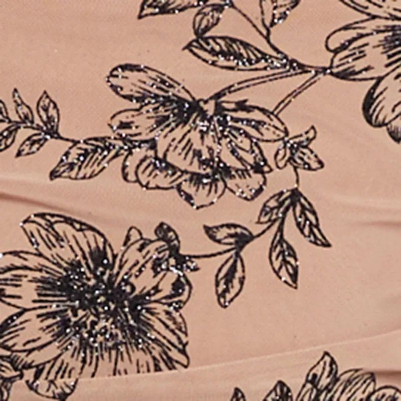 Glitter Floral Ruched Strapless Mini Dress sold by Rainbow product image thumbnail 4