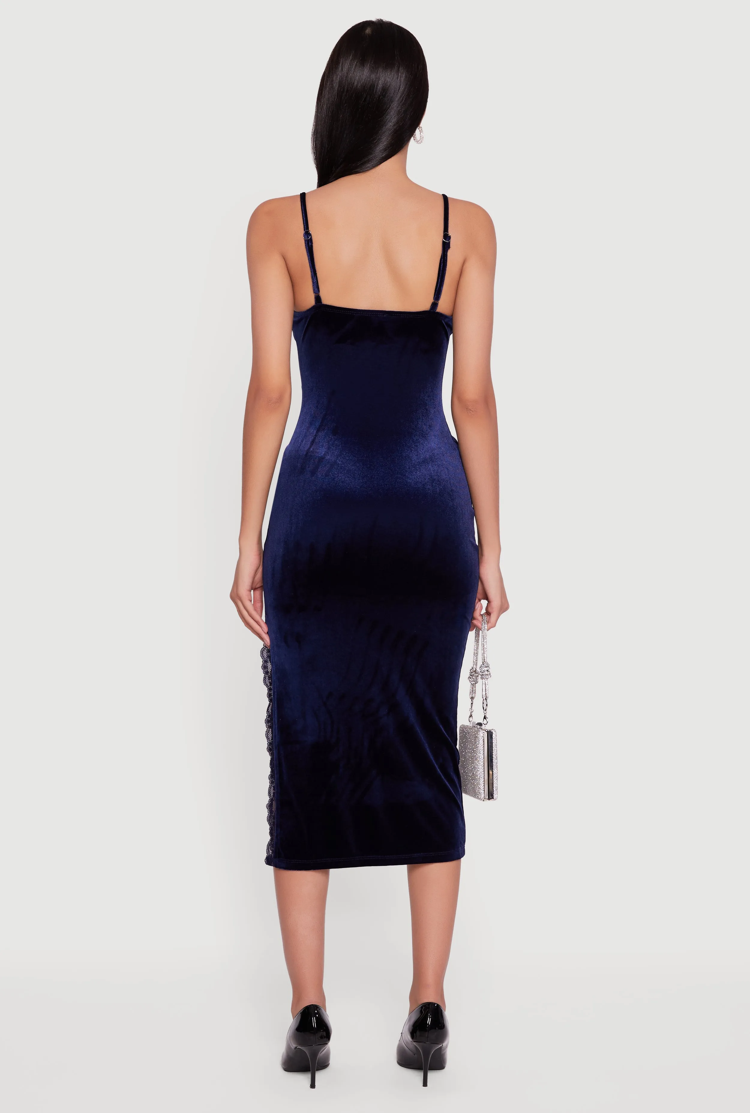 Velvet Sweetheart Bustier Dress with Side Slit sold by Rainbow product image thumbnail 5