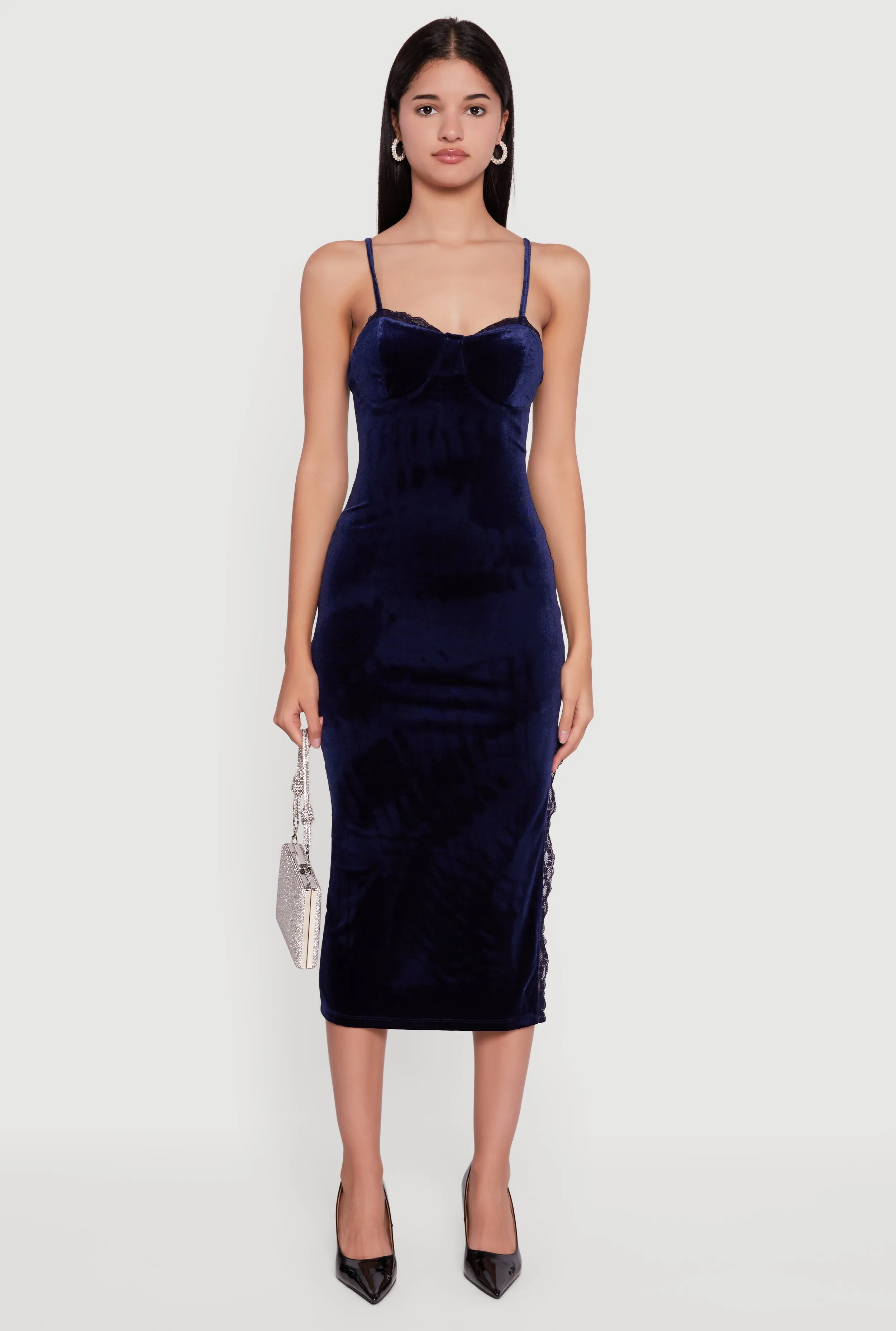 Velvet Sweetheart Bustier Dress with Side Slit sold by Rainbow product image thumbnail 2