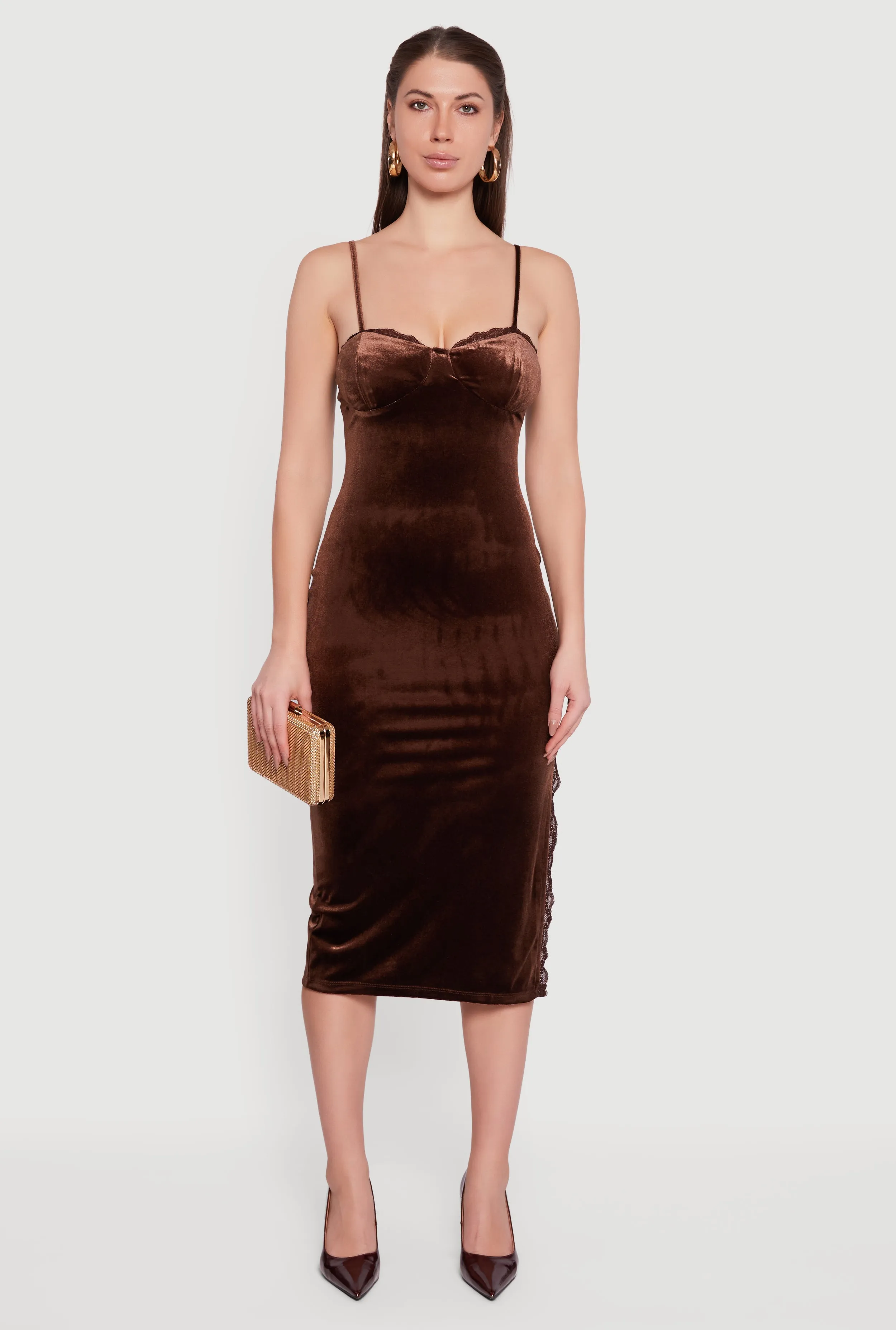 Velvet Sweetheart Bustier Dress with Side Slit sold by Rainbow product image thumbnail 2