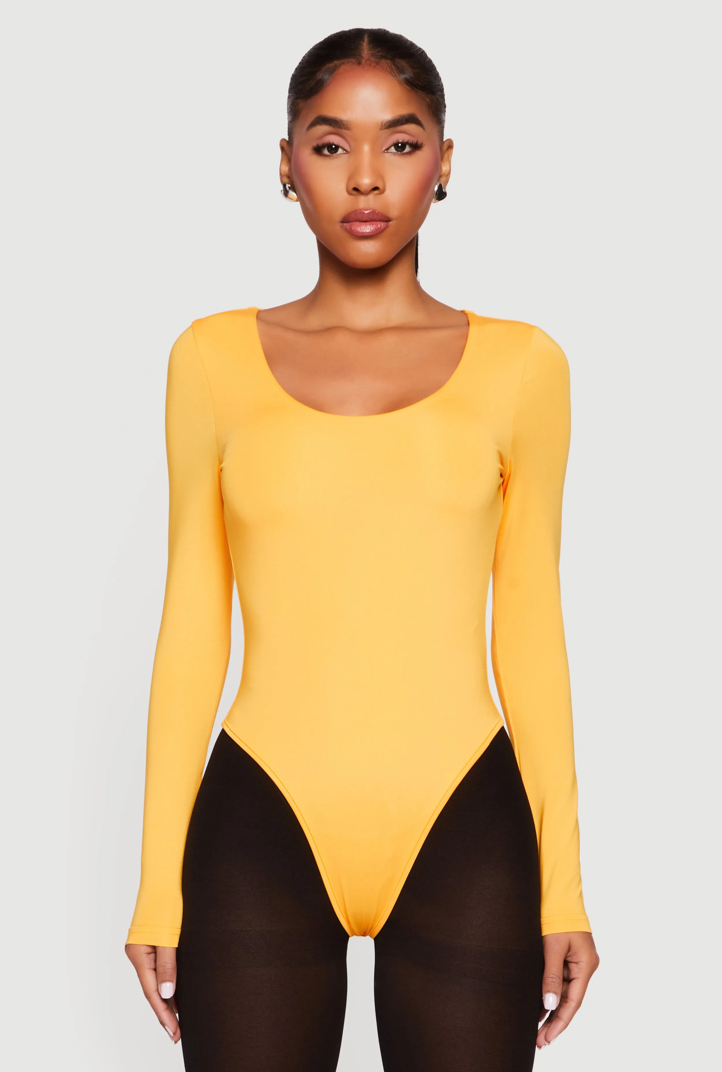 Solid Long Sleeve Scoop Neck Bodysuit sold by Rainbow product image thumbnail 2
