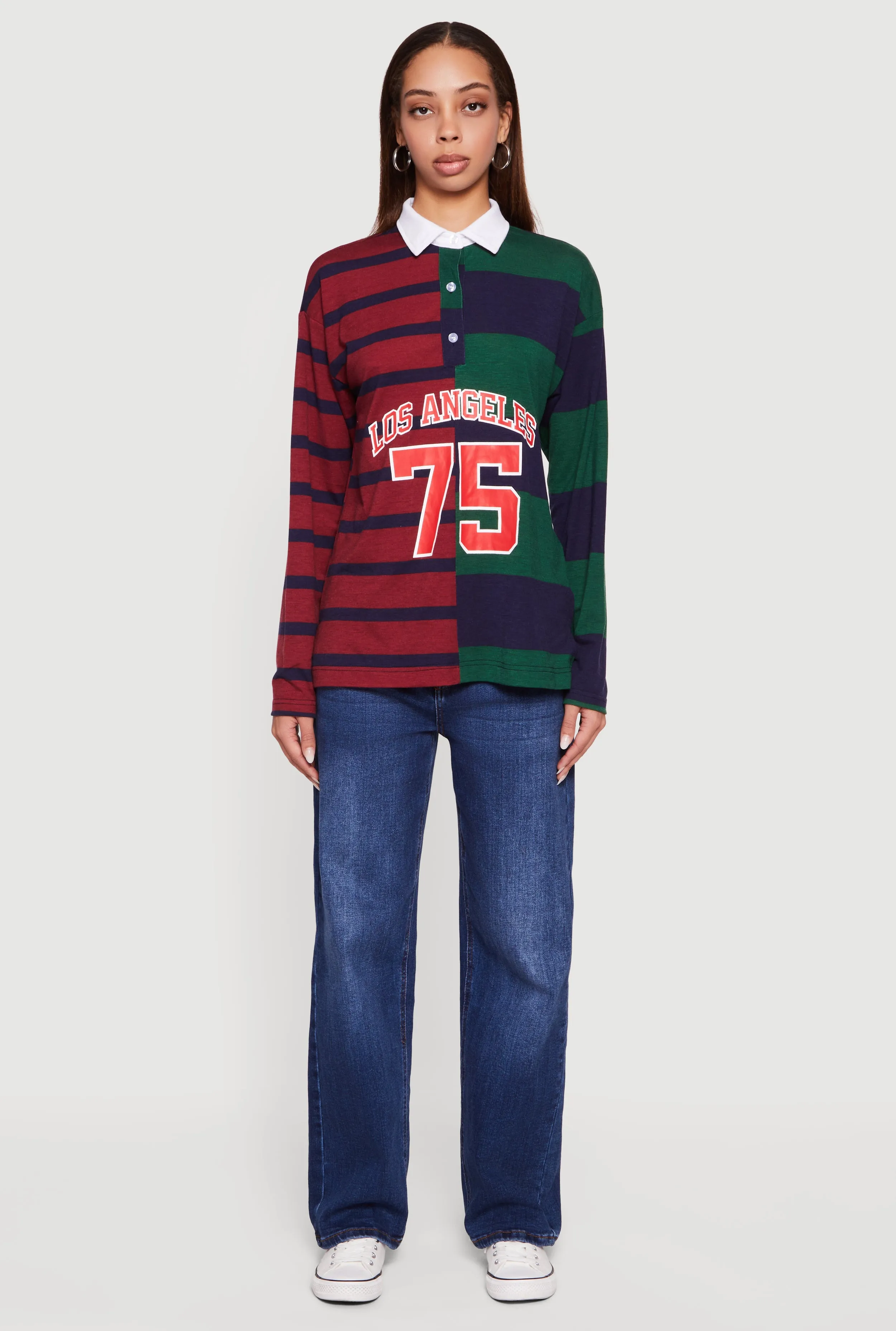 Color Blocked Stripe Destination Graphic Polo Tee sold by Rainbow product image thumbnail 3