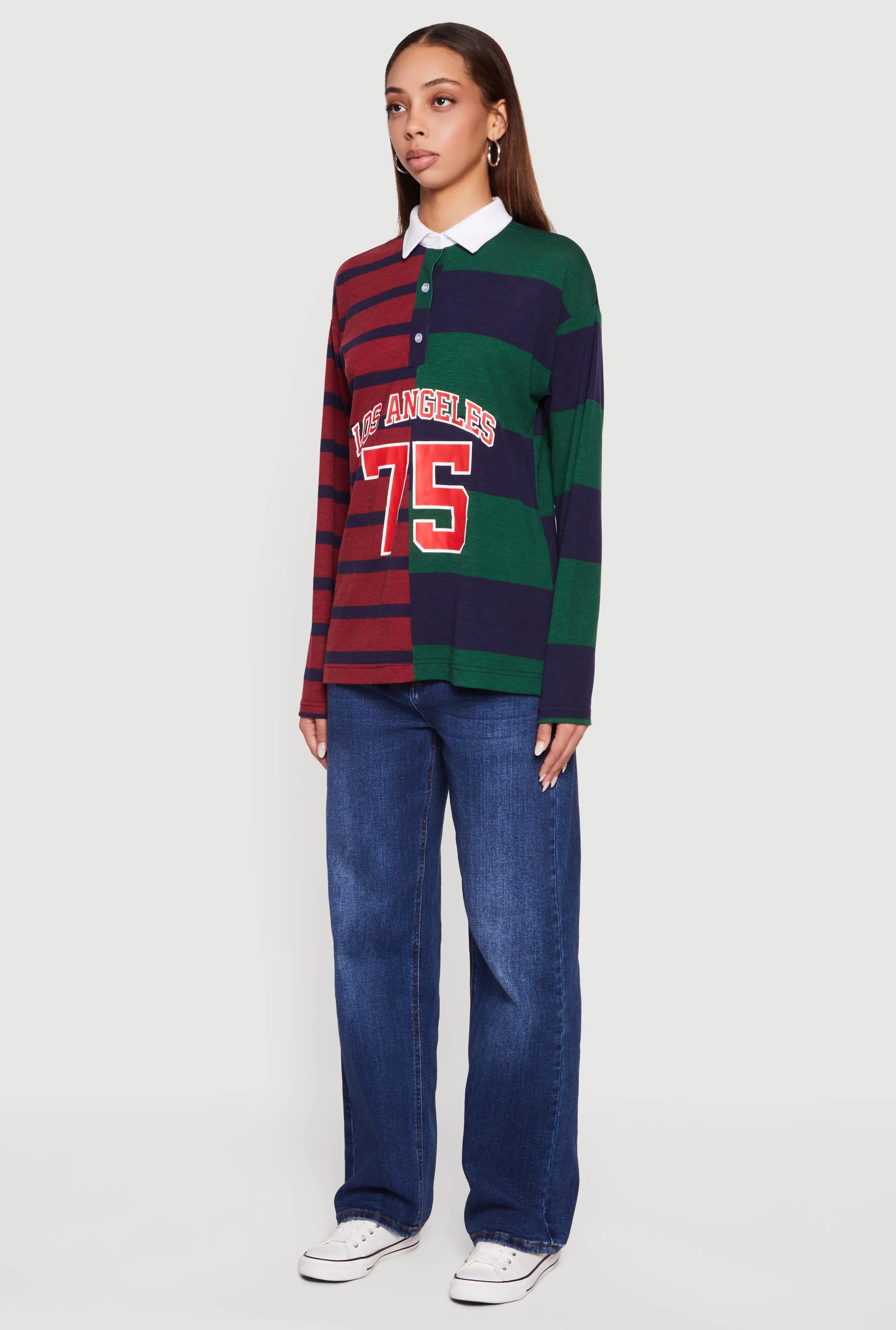 Color Blocked Stripe Destination Graphic Polo Tee sold by Rainbow product image thumbnail 5