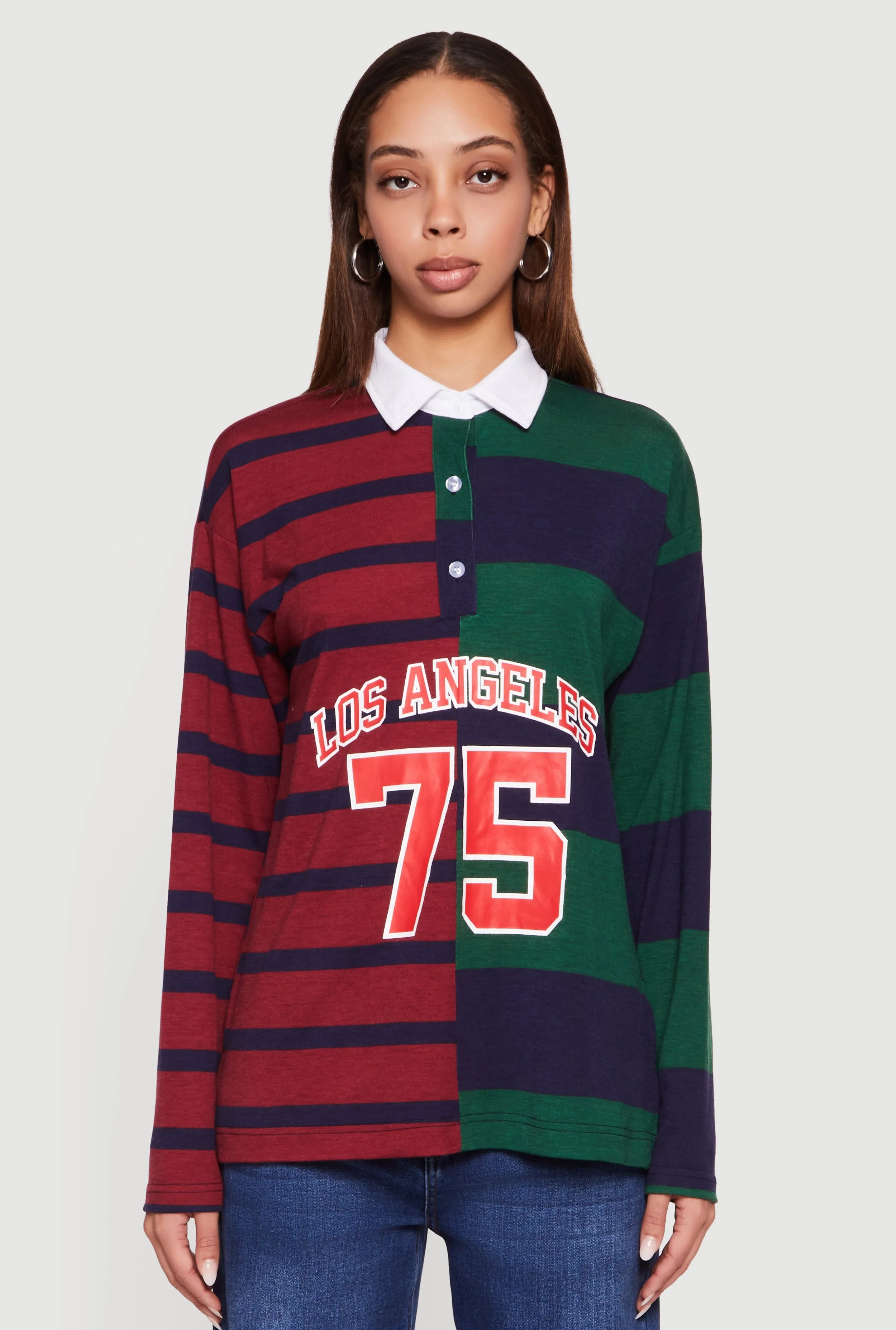 Color Blocked Stripe Destination Graphic Polo Tee sold by Rainbow product image thumbnail 2