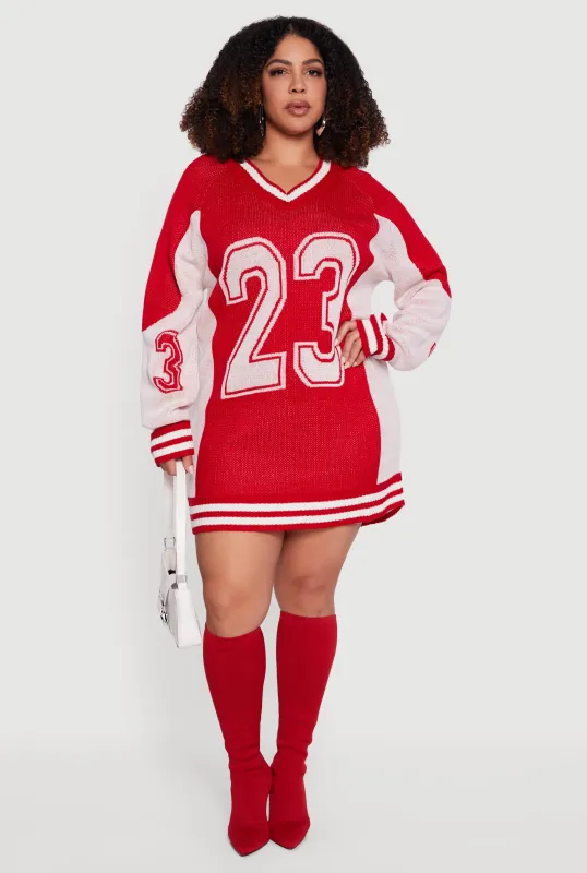Plus Size 23 Varsity Sweater Dress sold by Rainbow