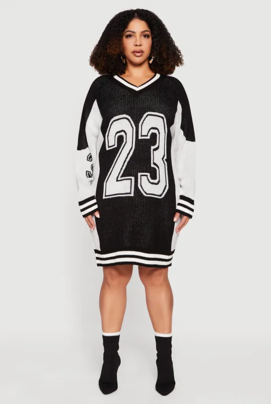 Plus Size 23 Varsity Sweater Dress sold by Rainbow