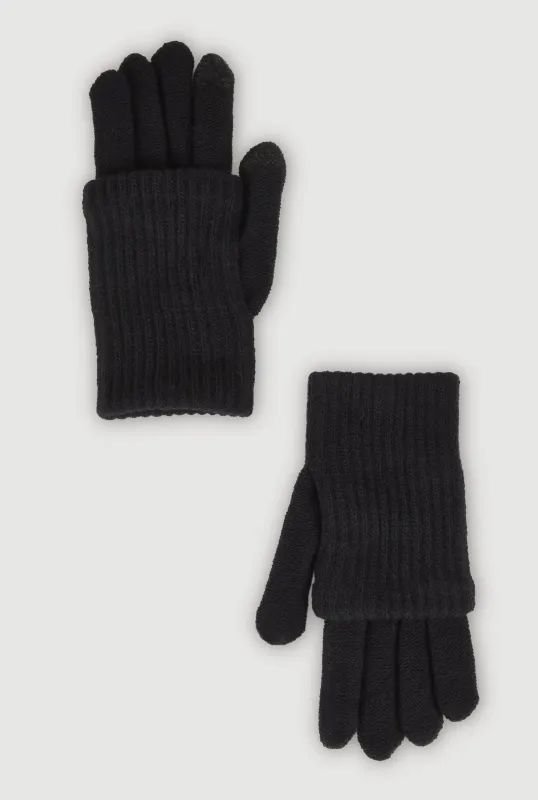 Rib Knit Fold Over Gloves sold by Rainbow