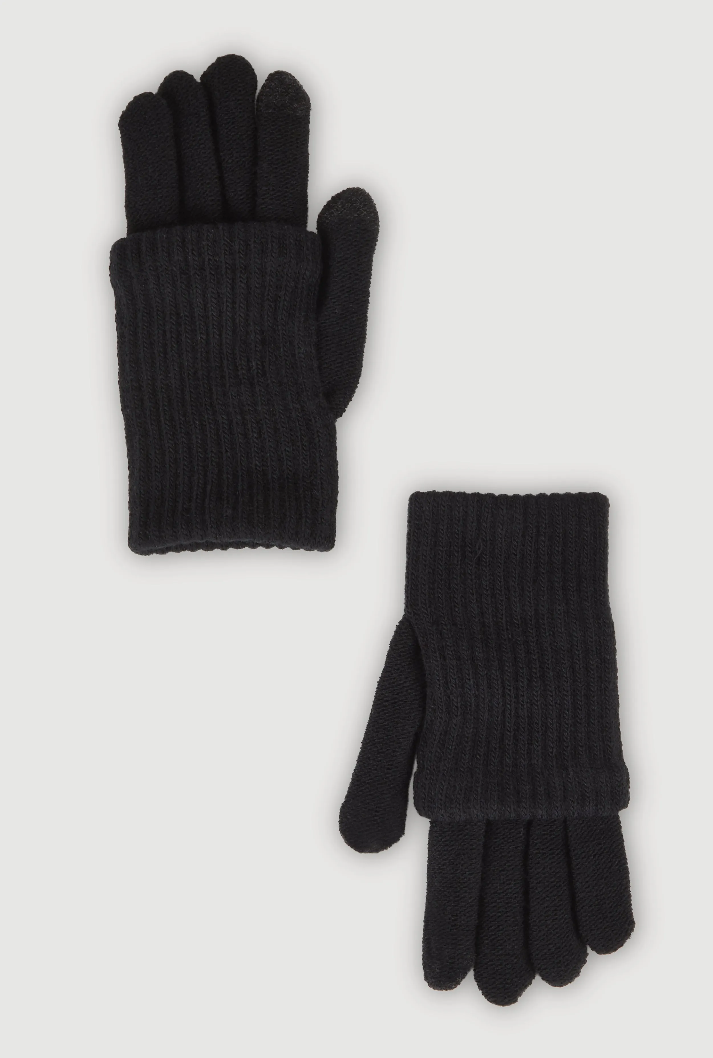 Rib Knit Fold Over Gloves sold by Rainbow