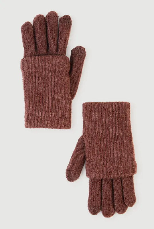 Rib Knit Fold Over Gloves sold by Rainbow