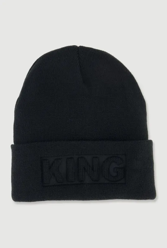 King Embossed Fold Over Beanie sold by Rainbow