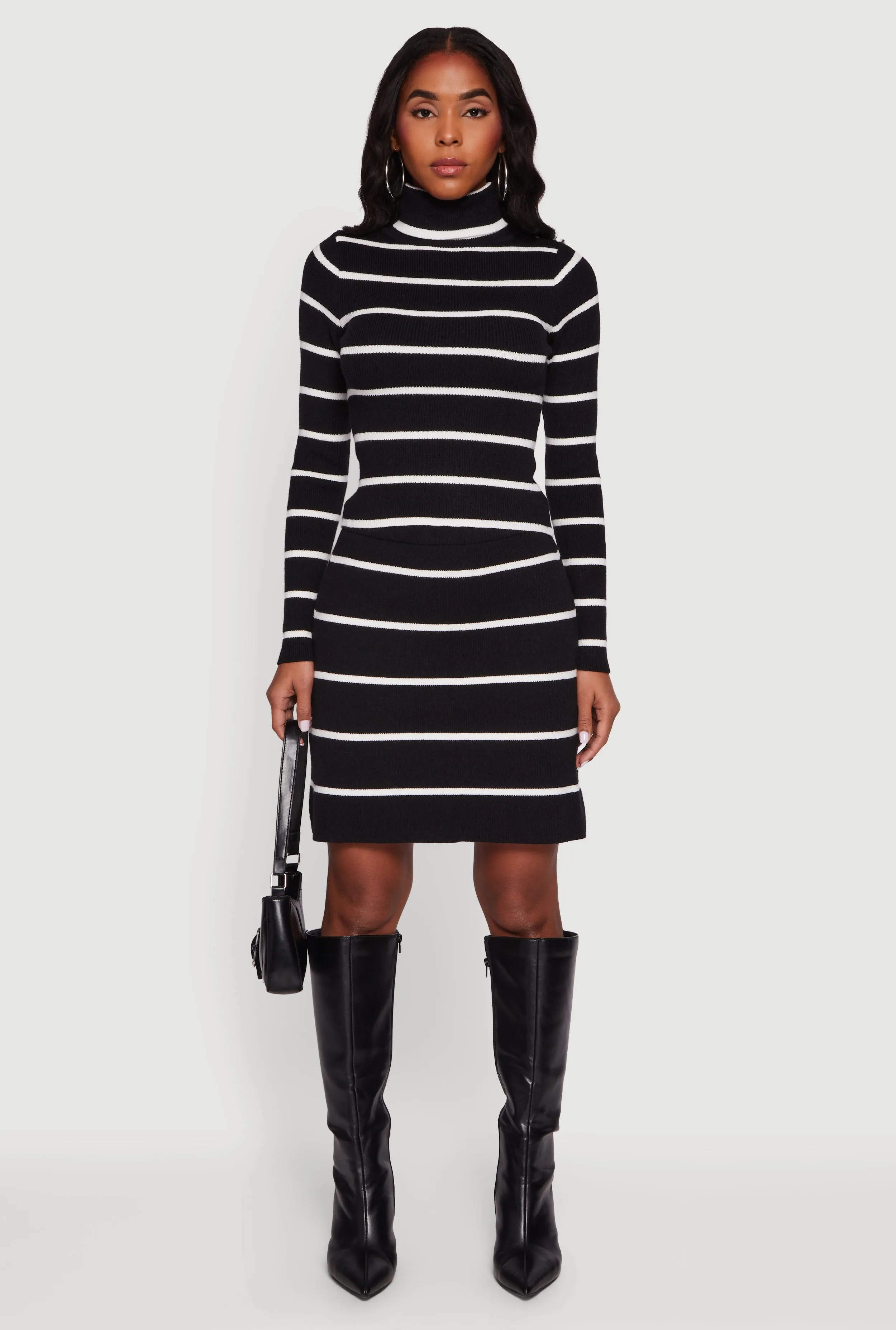 Striped Long Sleeve Turtleneck Sweater sold by Rainbow product image thumbnail 2