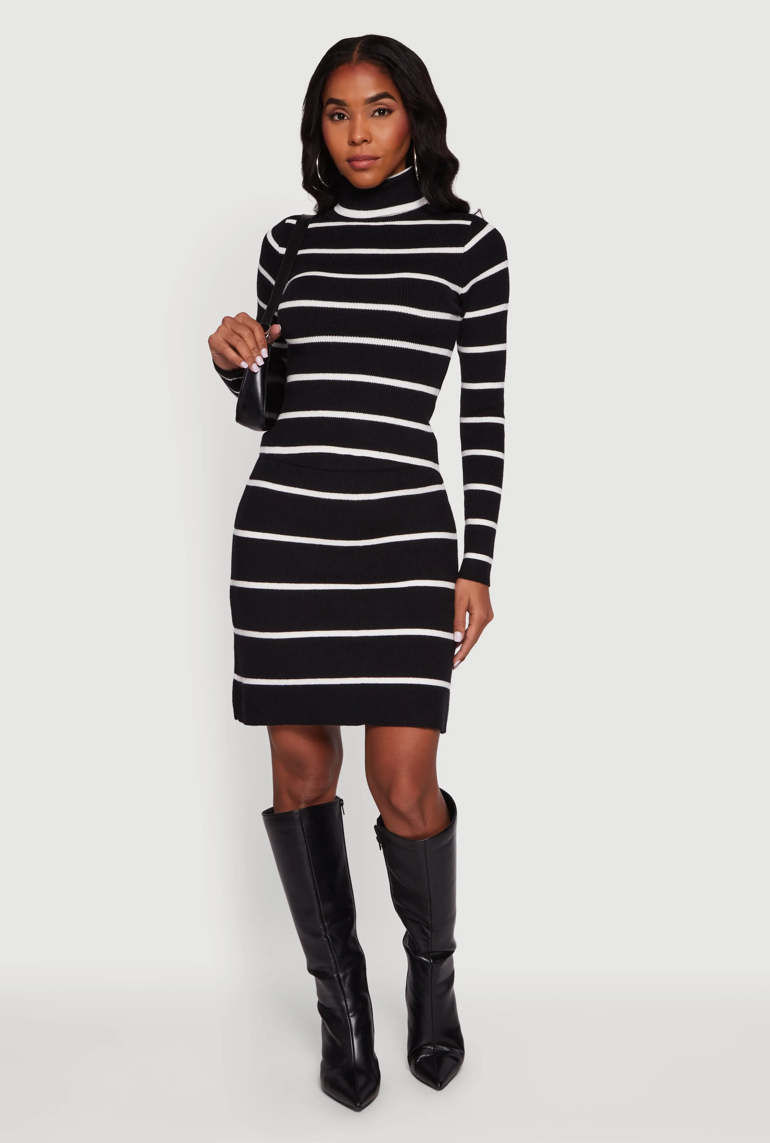 Striped Long Sleeve Turtleneck Sweater sold by Rainbow product image thumbnail 3
