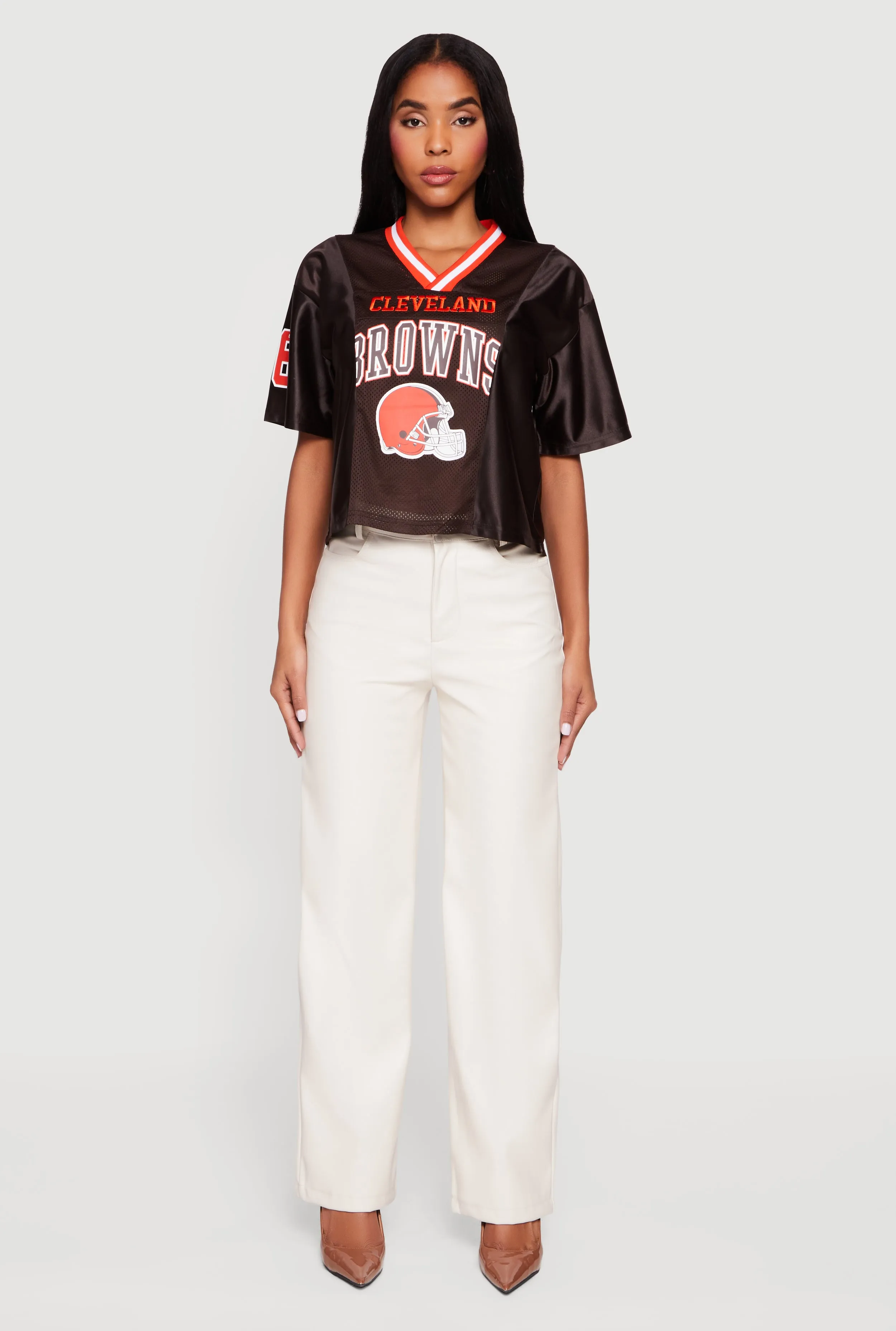 Faux Leather High Waisted Straight Leg Dress Pants sold by Rainbow