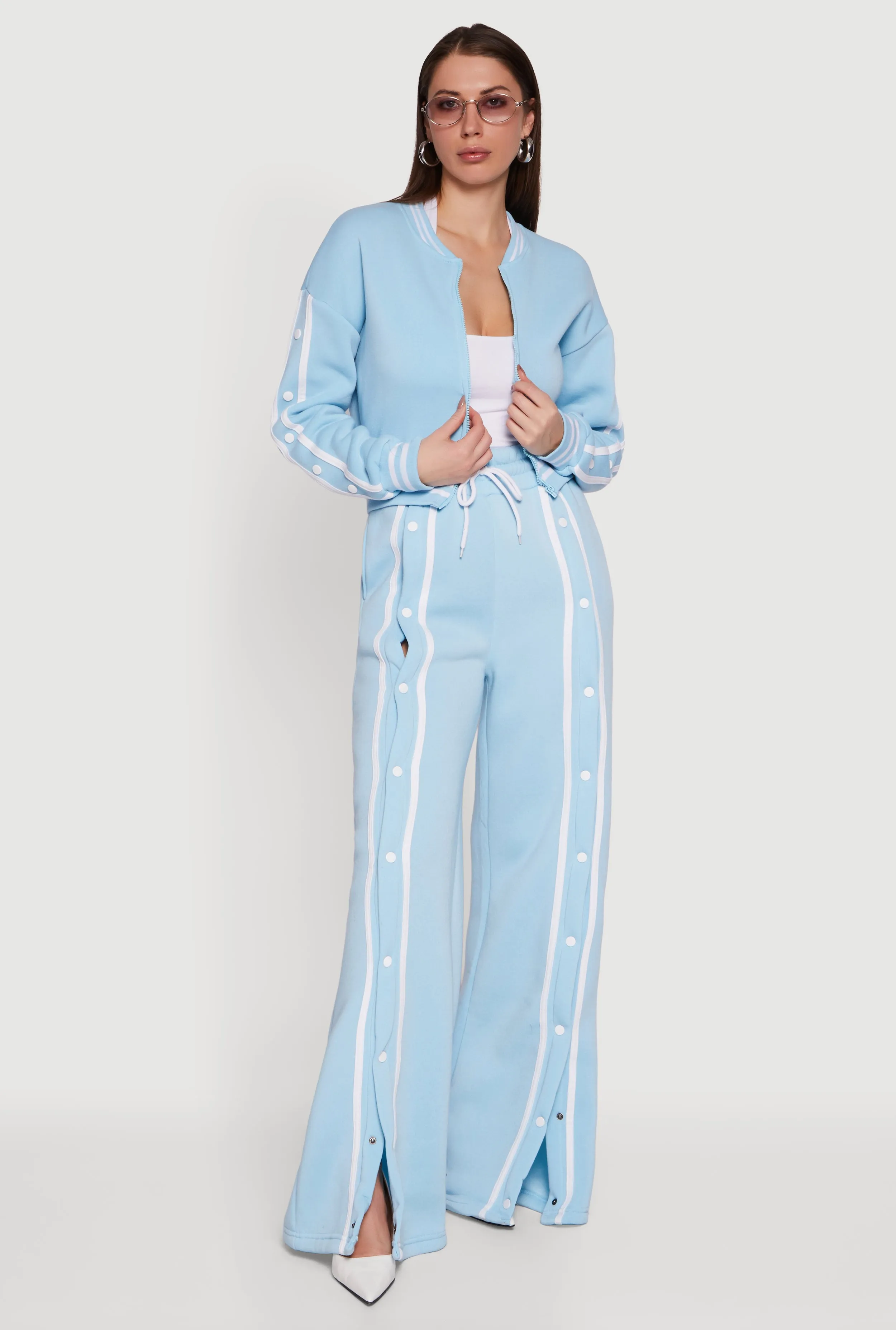 High Waisted Wide Leg Varsity Stripe Sweatpants sold by Rainbow product image thumbnail 5