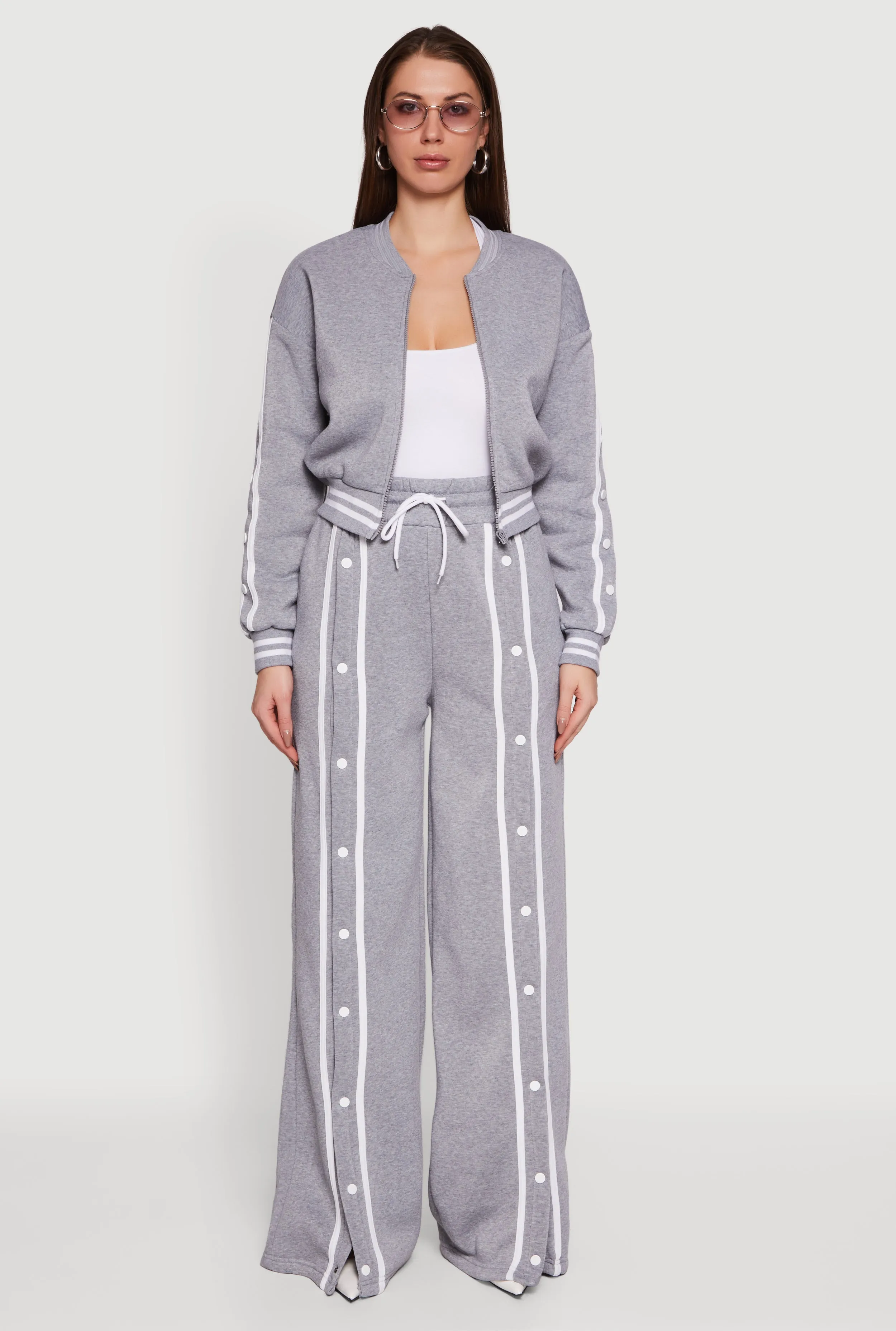 High Waisted Wide Leg Varsity Stripe Sweatpants sold by Rainbow product image thumbnail 2