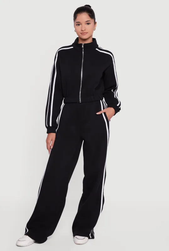 Side Stripe Wide Leg Sweatpants sold by Rainbow