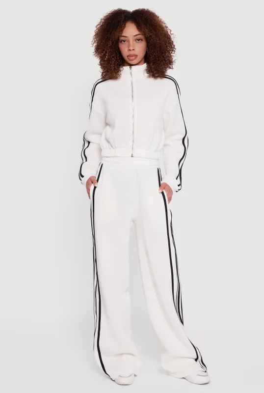 Side Stripe Wide Leg Sweatpants sold by Rainbow