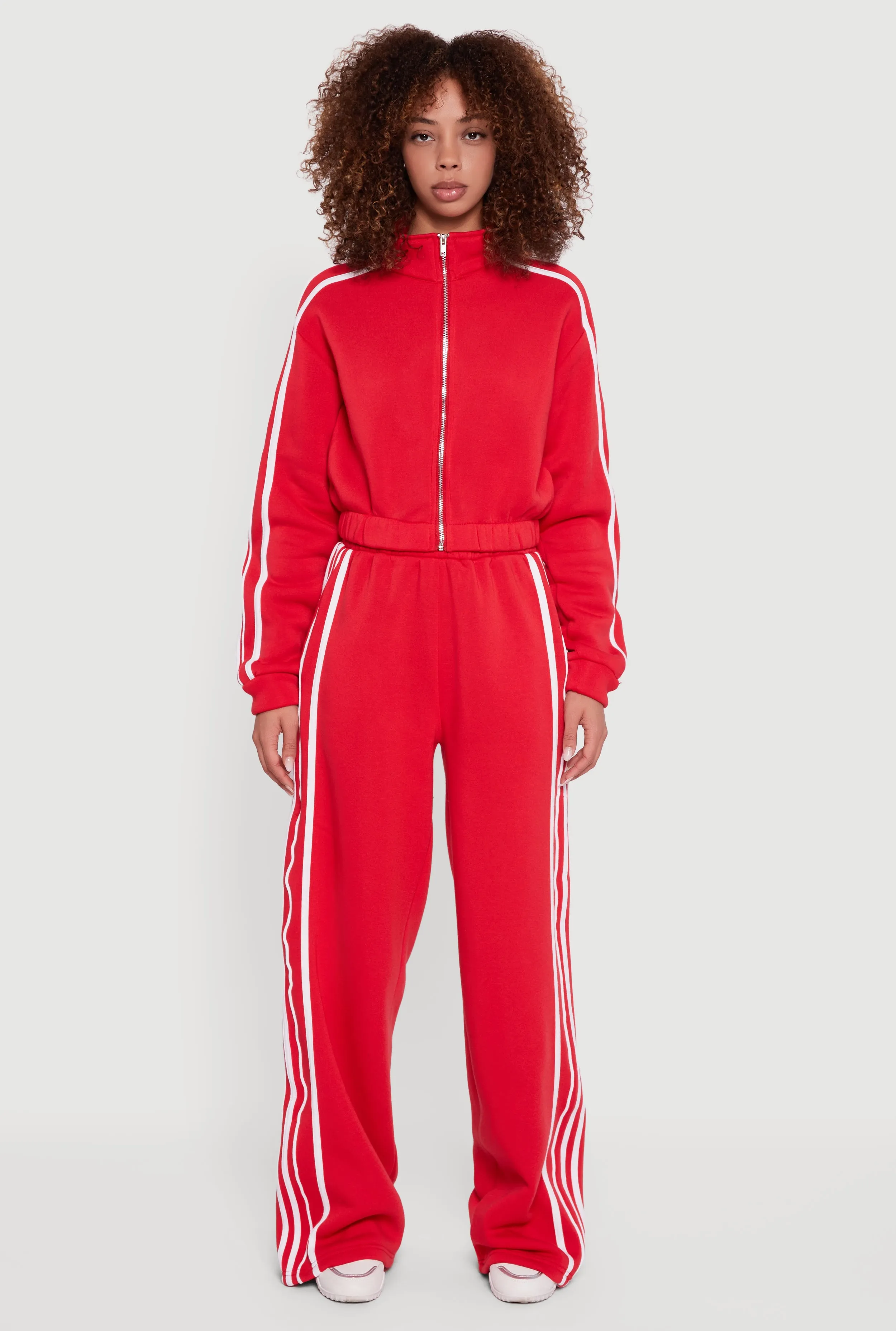 Contrast Trim Zip Front Mock Neck Sweatshirt sold by Rainbow product image thumbnail 3