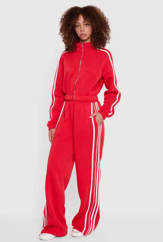 Side Stripe Wide Leg Sweatpants sold by Rainbow