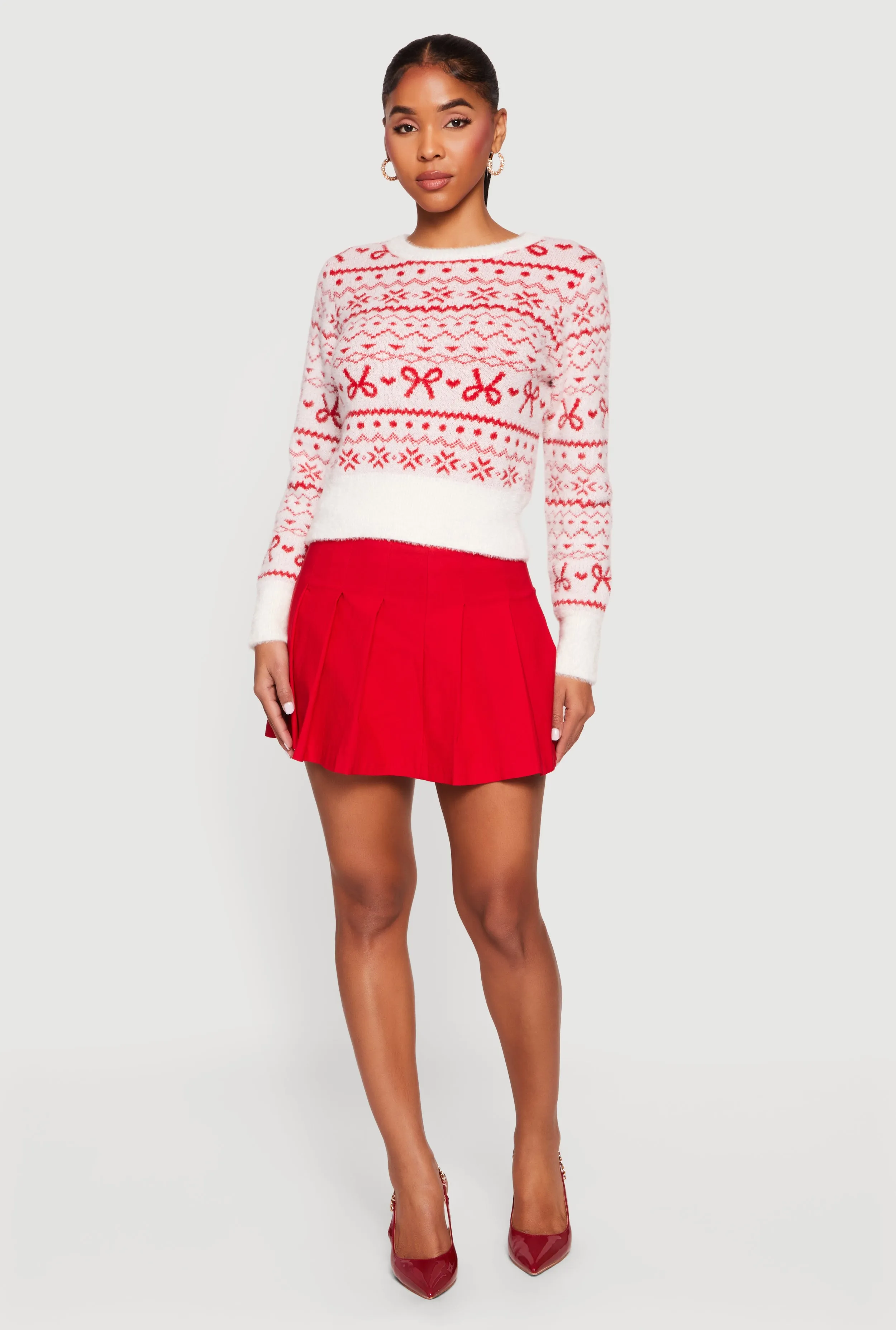 Ski Graphic Eyelash Knit Sweater sold by Rainbow