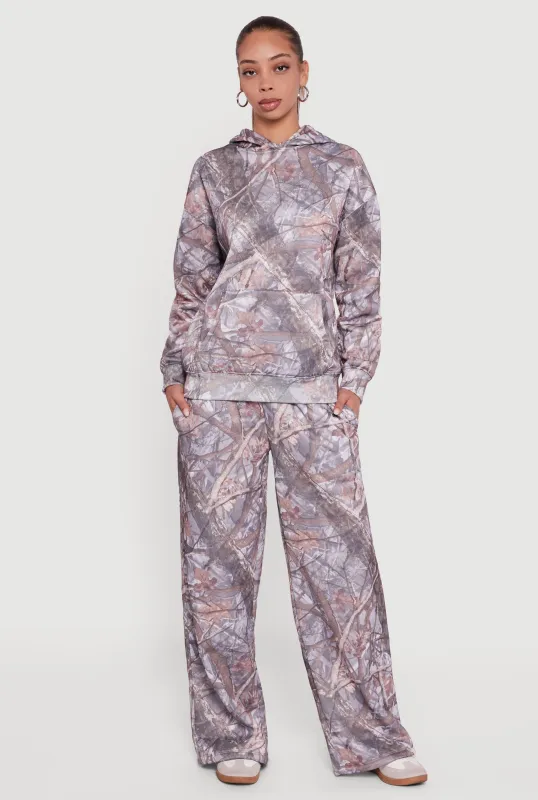 Almost Famous Tree Camo Elastic Waist Pull On Sweatpants sold by Rainbow