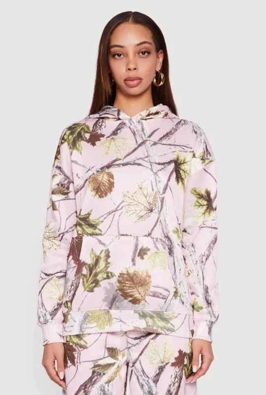 Almost Famous Tree Camo Kangaroo Pocket Hoodie sold by Rainbow