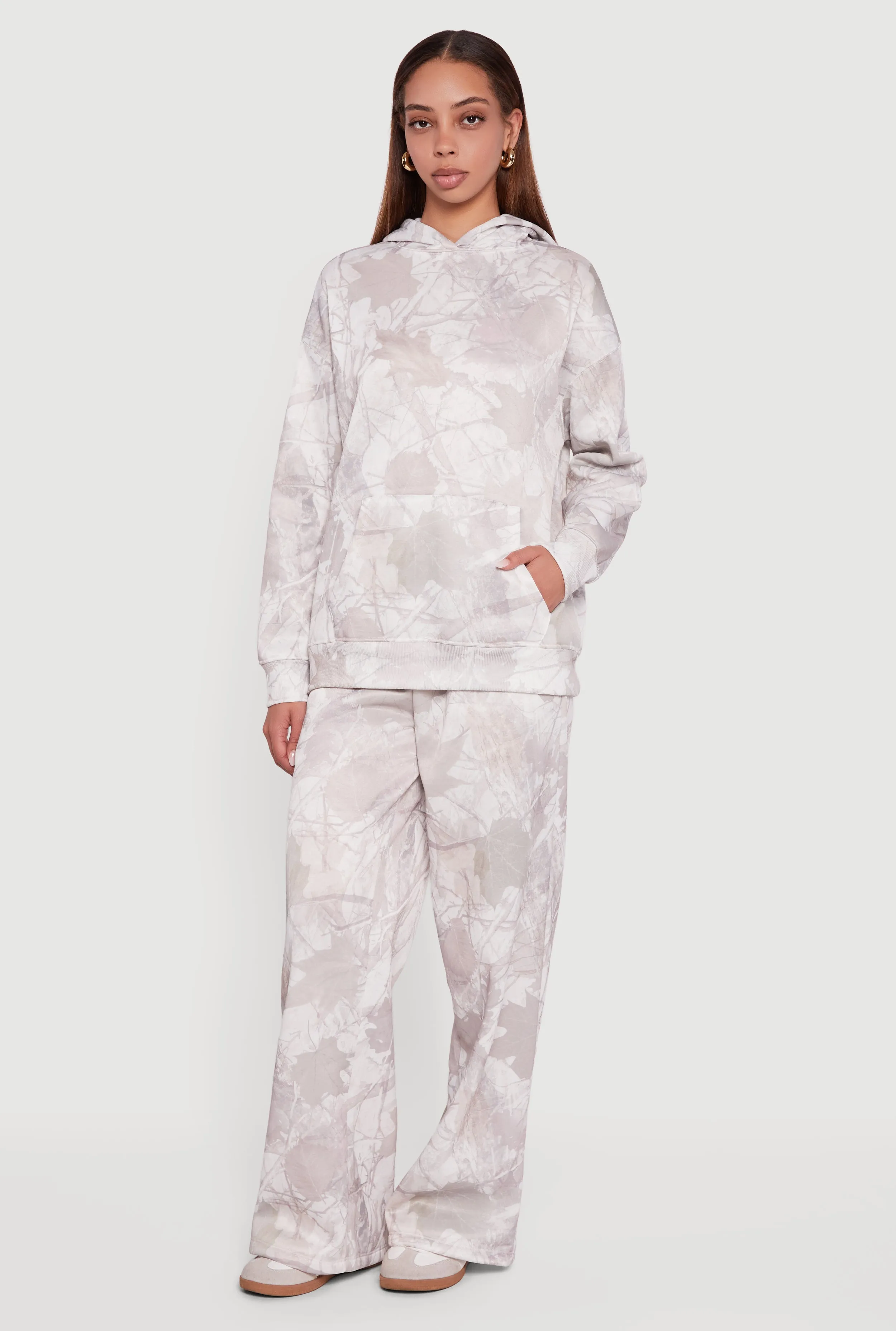 Almost Famous Tree Camo Kangaroo Pocket Hoodie sold by Rainbow product image thumbnail 2