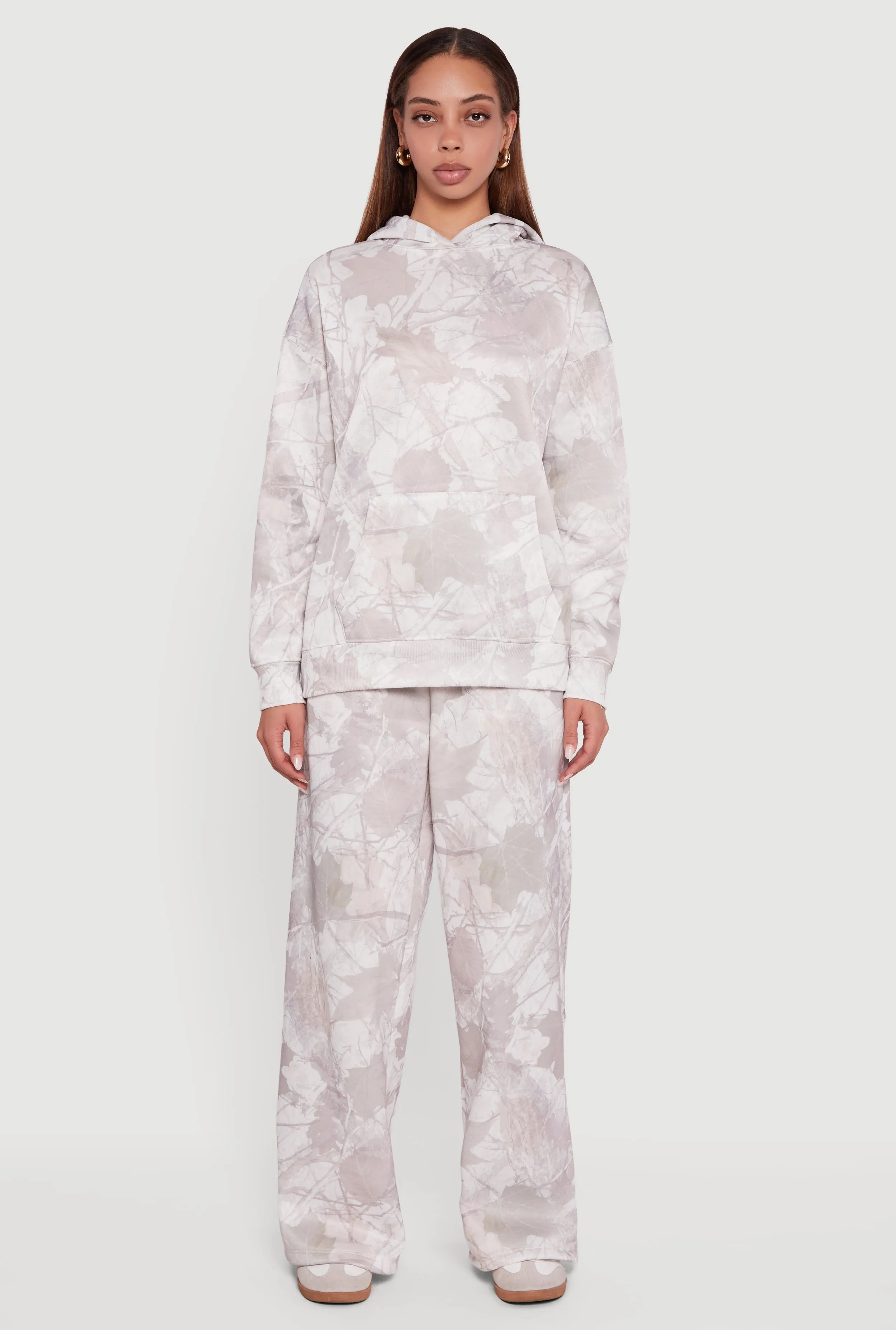 Almost Famous Tree Camo Kangaroo Pocket Hoodie sold by Rainbow product image thumbnail 3