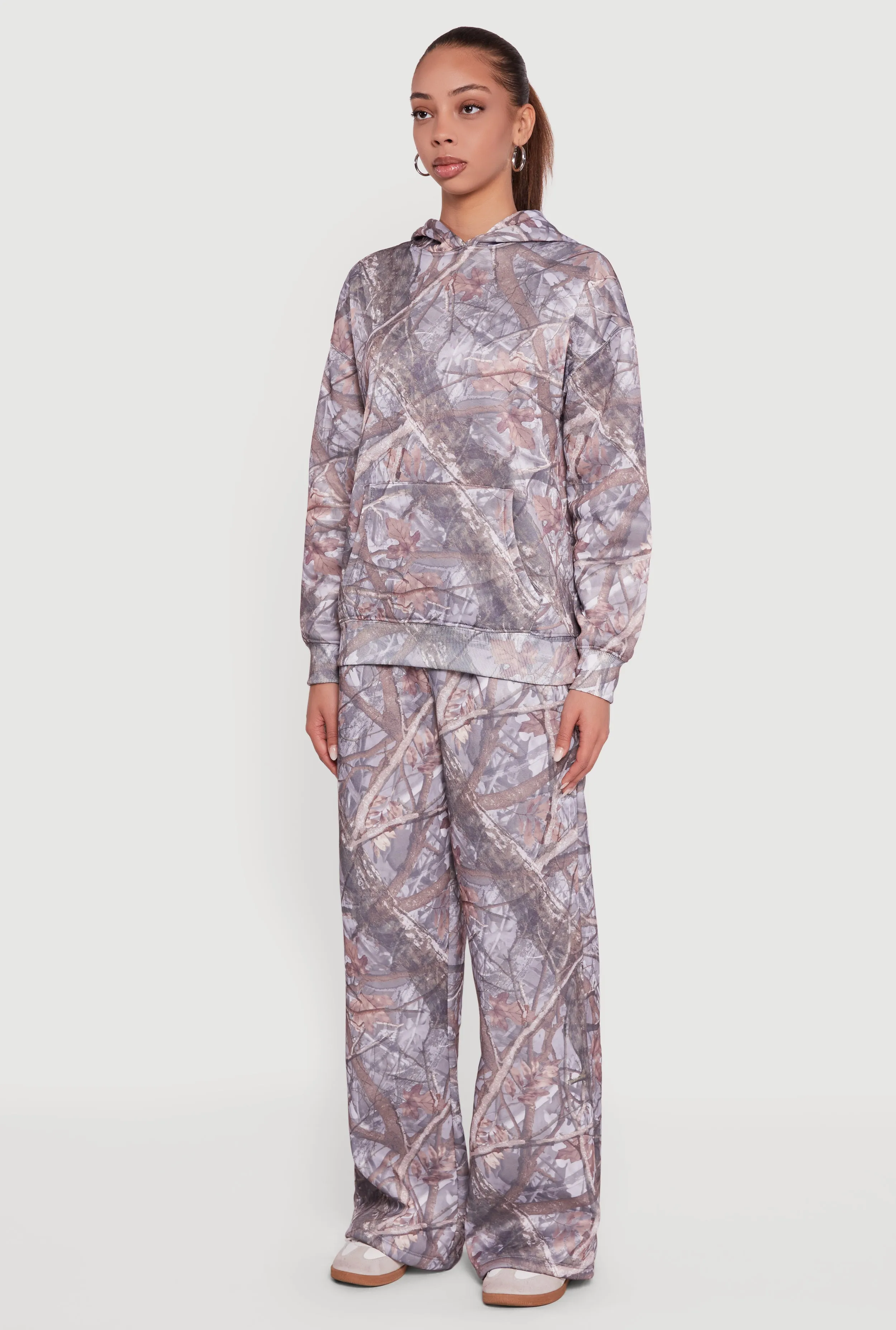 Almost Famous Tree Camo Kangaroo Pocket Hoodie sold by Rainbow product image thumbnail 5