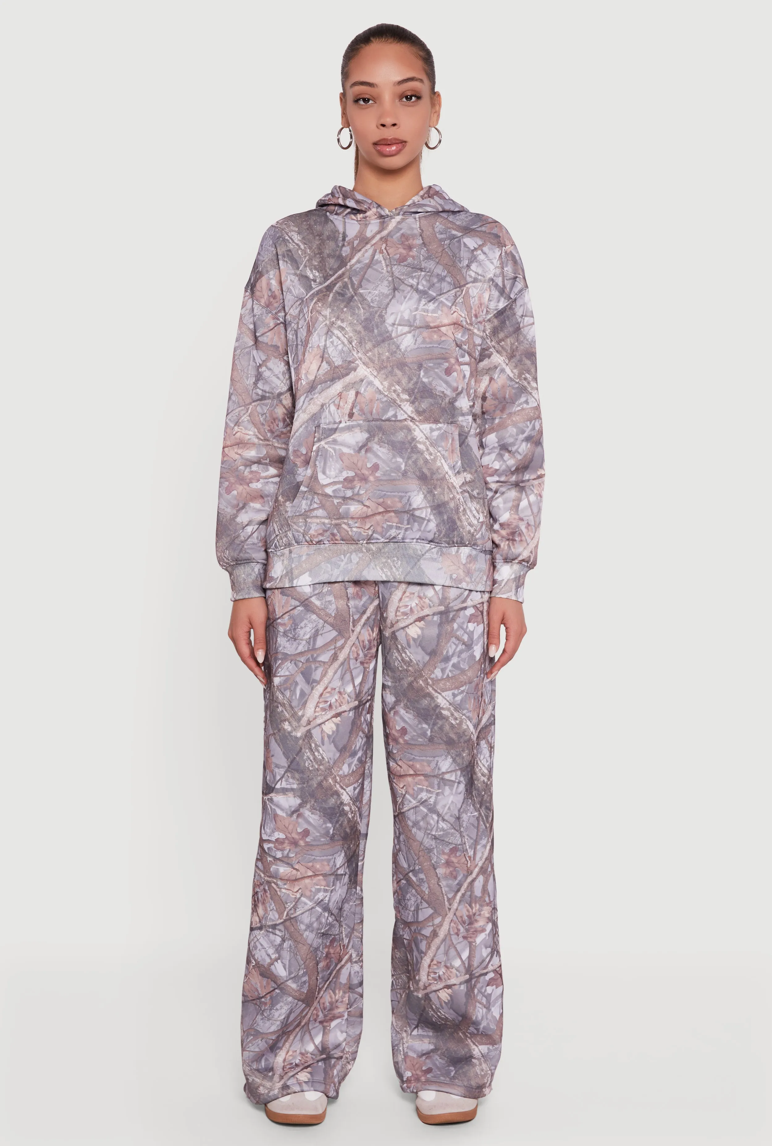 Almost Famous Tree Camo Kangaroo Pocket Hoodie sold by Rainbow product image thumbnail 3