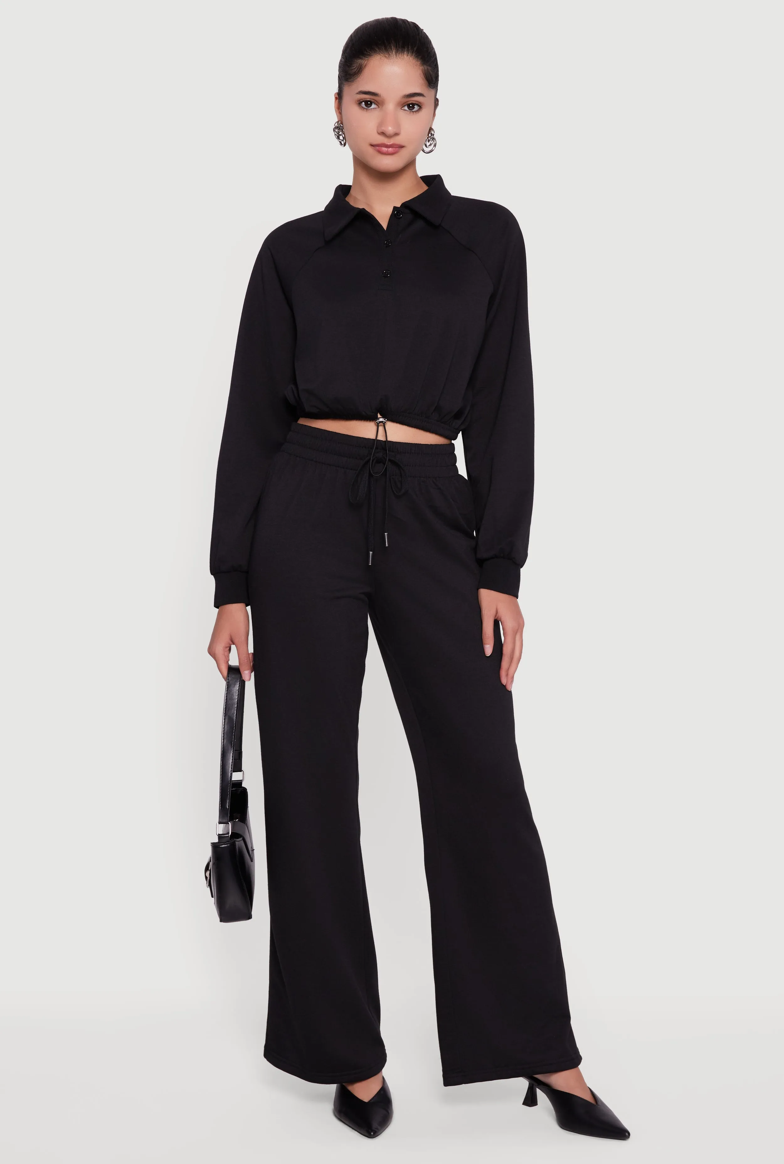 Almost Famous Drawstring Waist Flare Sweatpants sold by Rainbow