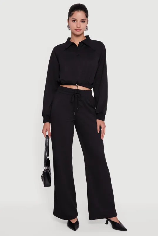 Almost Famous Drawstring Waist Flare Sweatpants sold by Rainbow