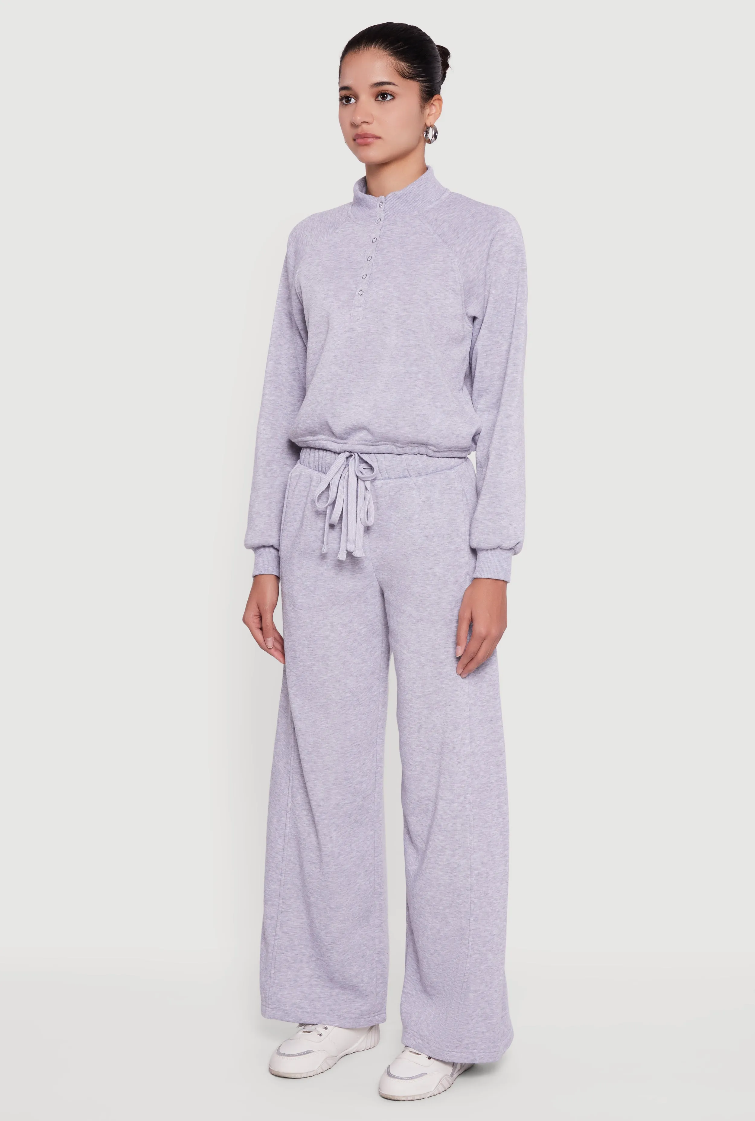 Almost Famous Drawstring Hem Cropped Raglan Sweatshirt sold by Rainbow product image thumbnail 5