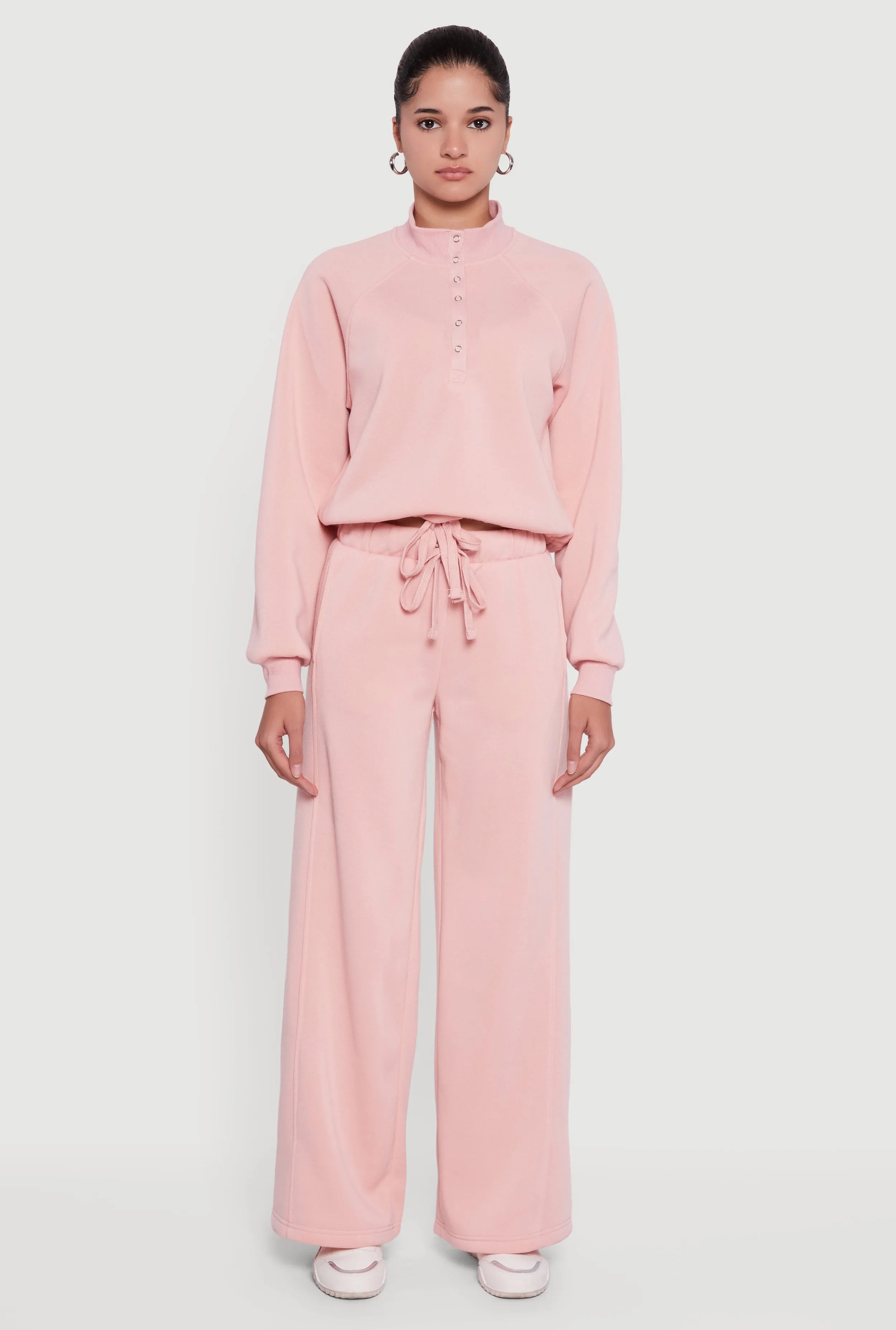 Almost Famous Drawstring Hem Cropped Raglan Sweatshirt sold by Rainbow product image thumbnail 3