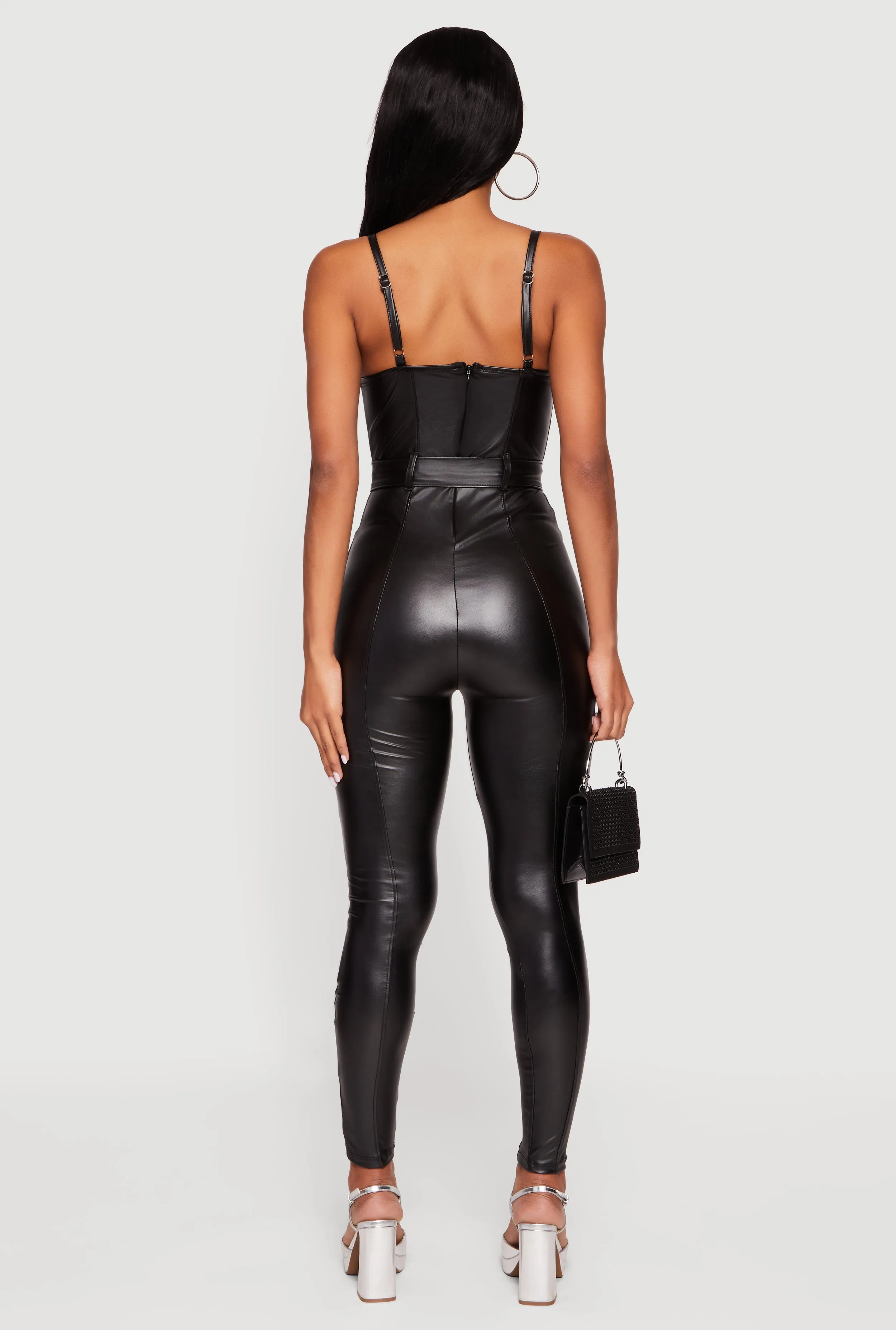 Faux Leather Belted Bustier Jumpsuit sold by Rainbow product image thumbnail 5