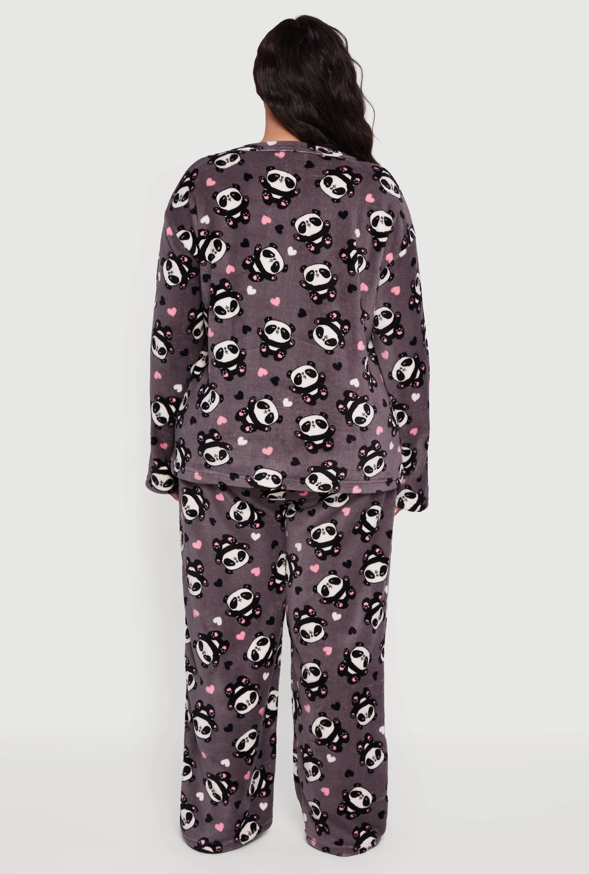 Plus Size Panda Print Pajama Top and Pants with Socks Set sold by Rainbow product image thumbnail 5