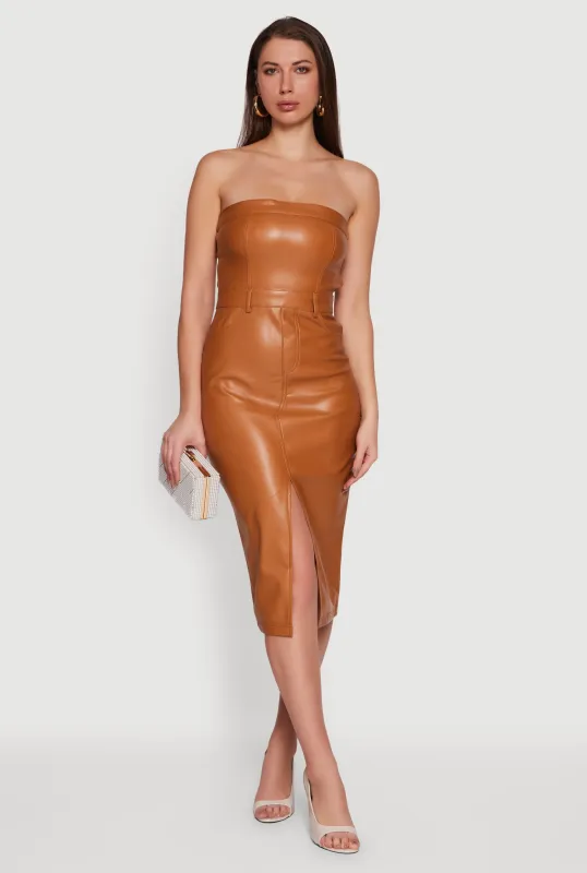 Hyper Stretch Slit Front Tube Dress sold by Rainbow