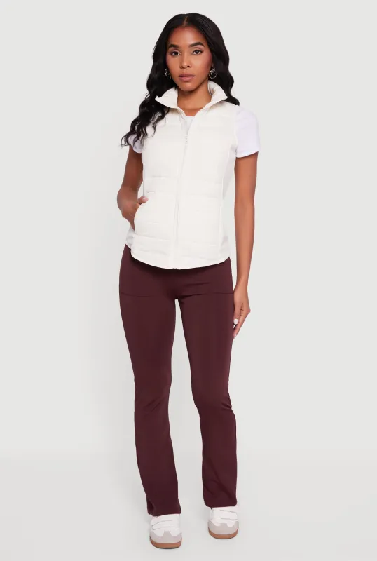 Fleece Lined Side Detail Nylon Puffer Vest sold by Rainbow